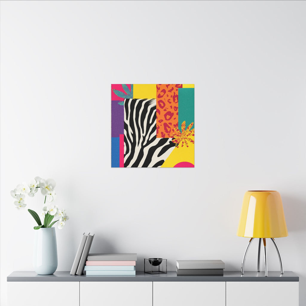 Pop Geometry: Zebra Leopard Fusion, Geometric Color Block, Modern Abstract Design   |   Custom Orders Accepted