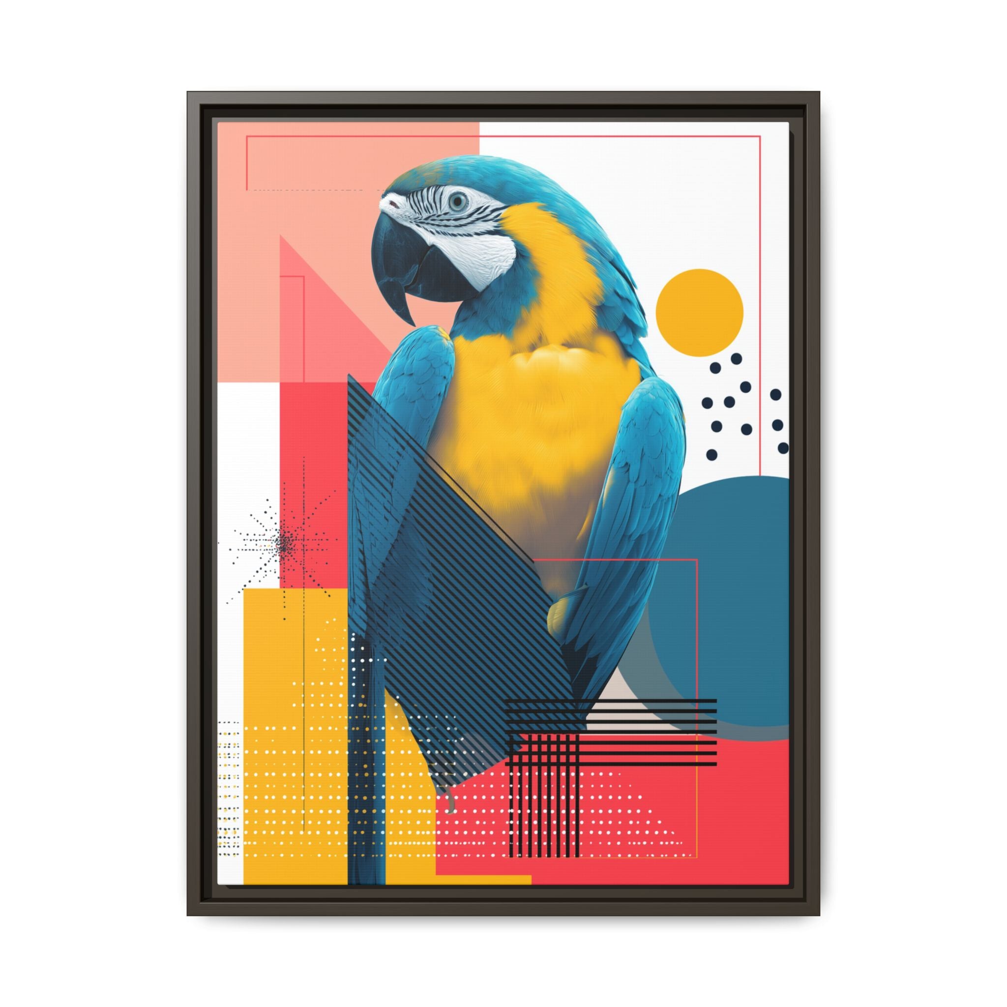 Macaw in Geometry: Vibrant Wildlife Digital Art, Modernist Design Fusion   |    Custom Orders Available