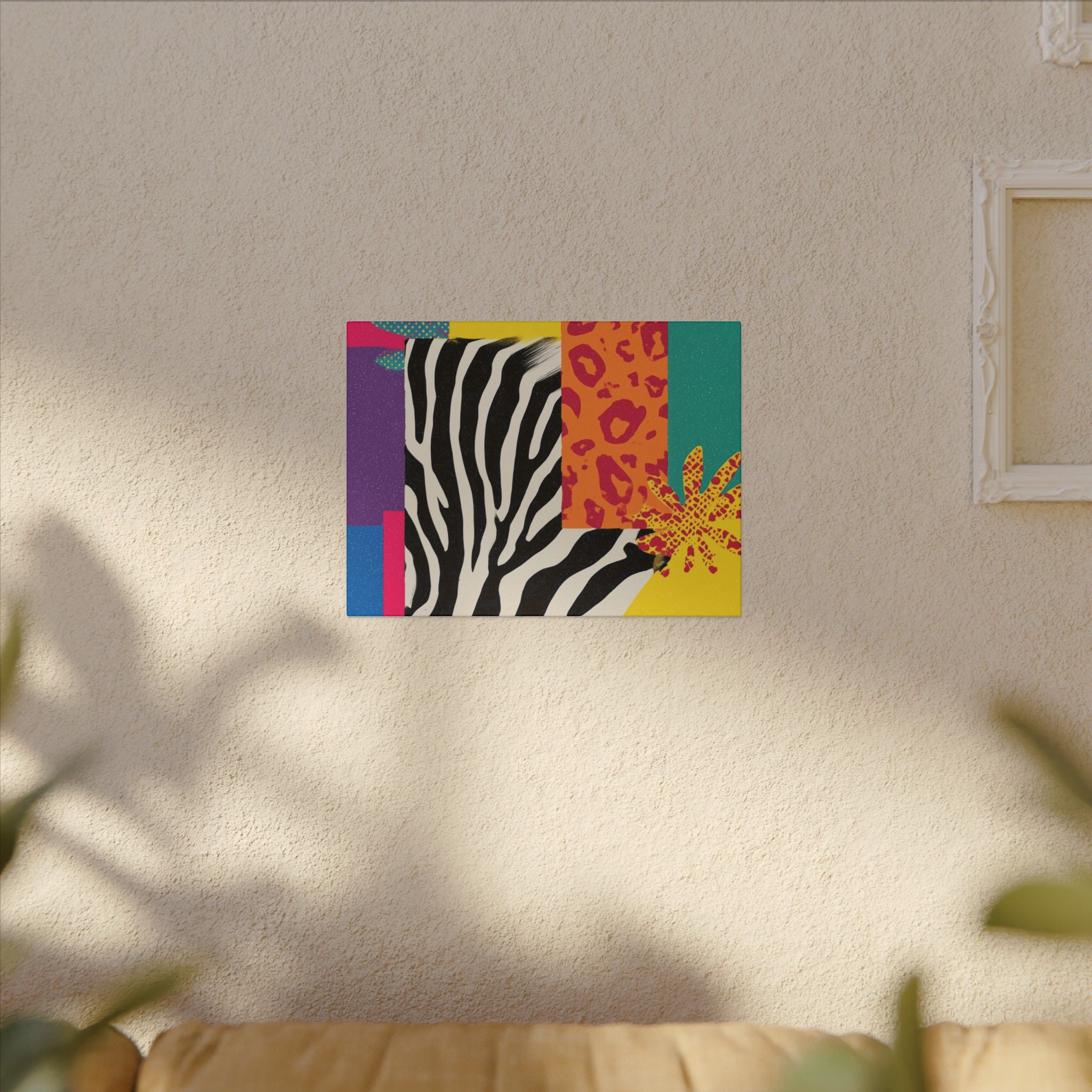 Pop Geometry: Zebra Leopard Fusion, Geometric Color Block, Modern Abstract Design   |   Custom Orders Accepted