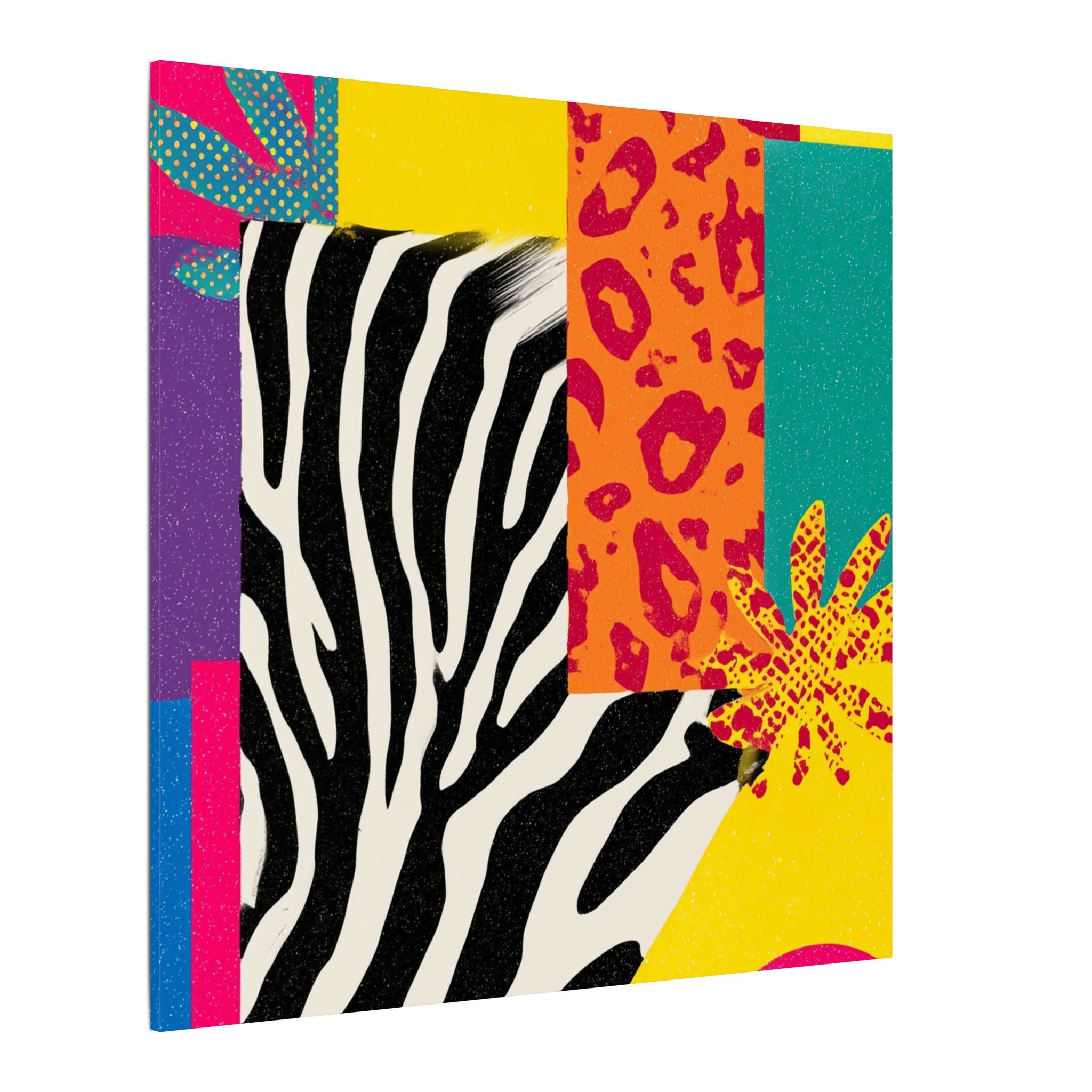 Copy of Pop Geometry: Zebra Leopard Fusion, Geometric Color Block, Modern Abstract Design   |   Custom Orders Accepted