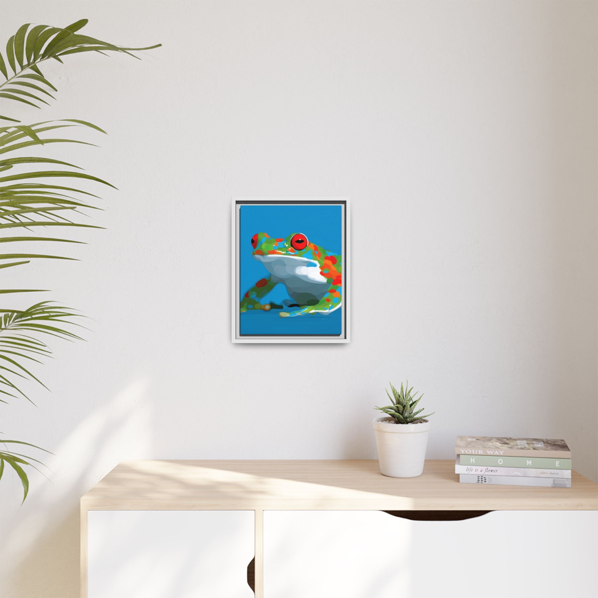 Chromatic Amphibian Framed Print : Mosaic Frog Vector Art, Modern Wildlife Illustration   |  Personalized & Custom Orders Available