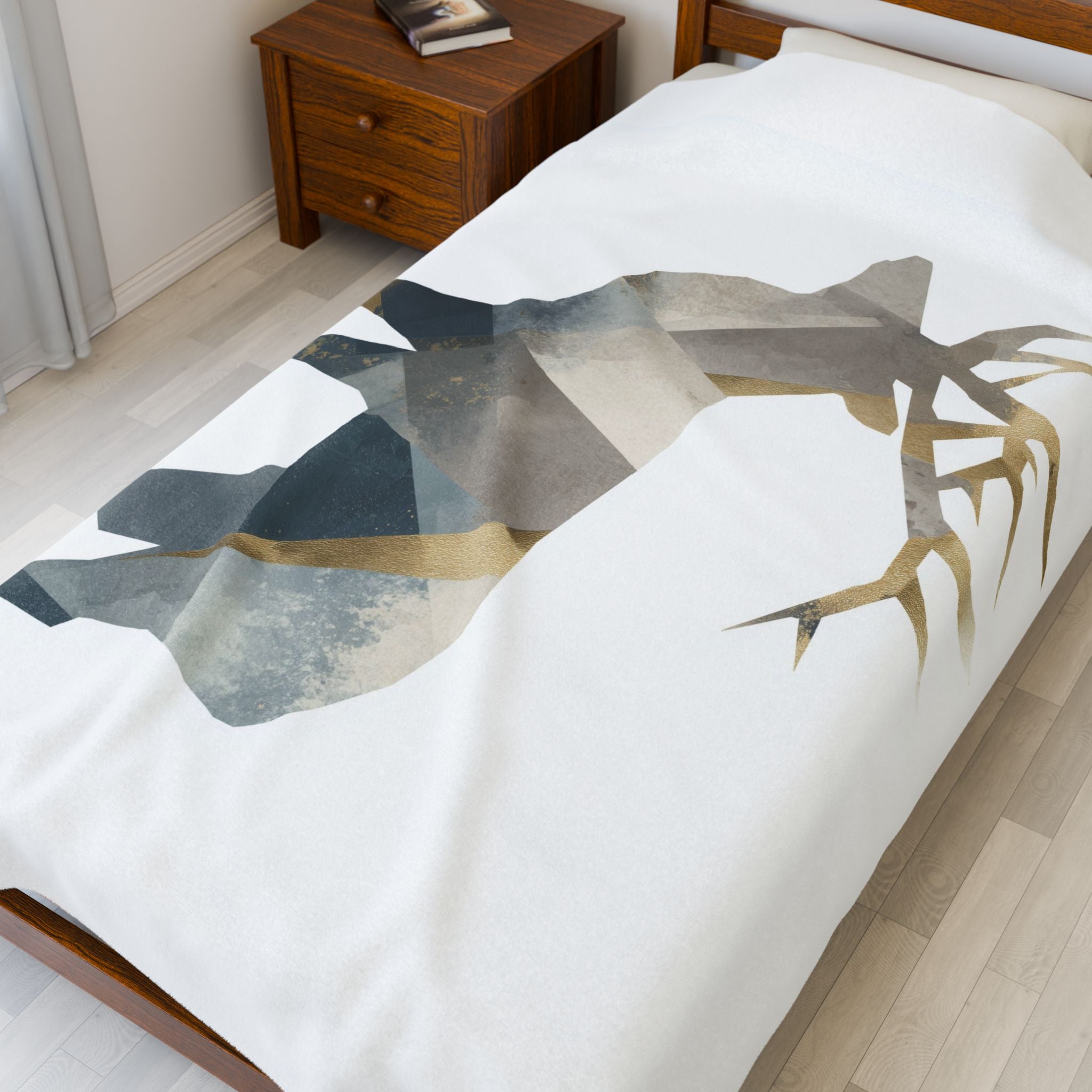 Geometric Elk Bedding, Abstract Wilderness, Modern Minimalist Design   |  Personalized & Custom Orders Availabl