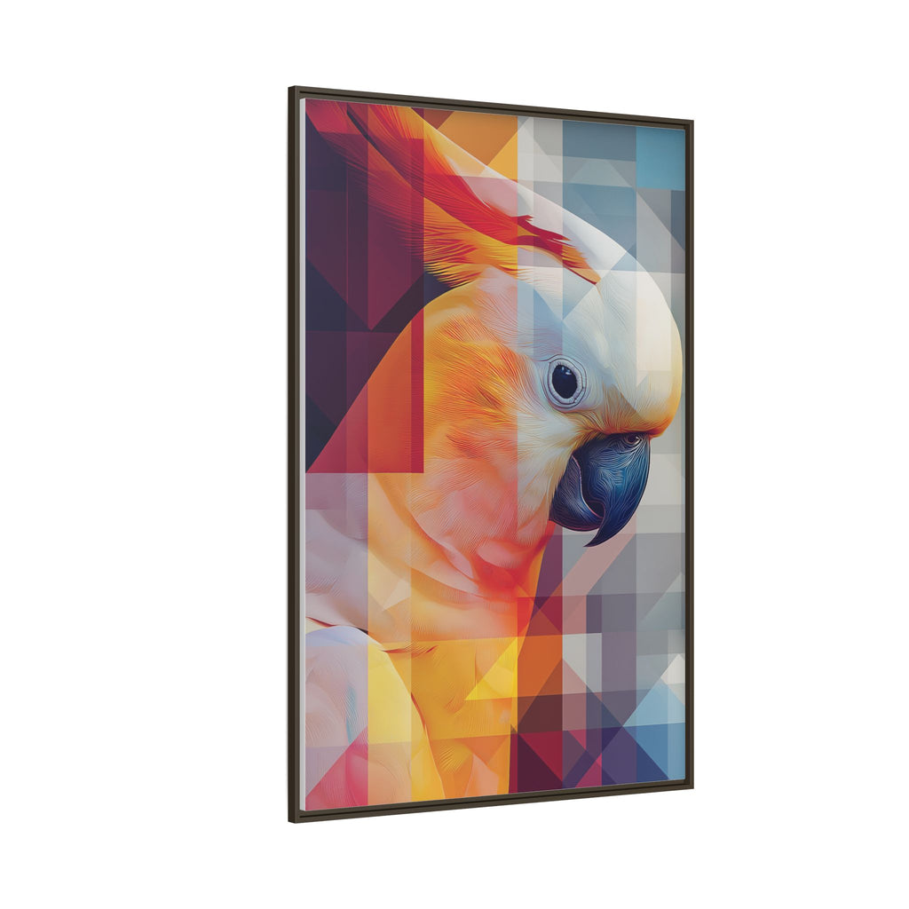 Prismatic Cockatoo Framed Print: Geometric Portrait, Digital Mosaic Artwork   |  Personalized & Custom Orders Available