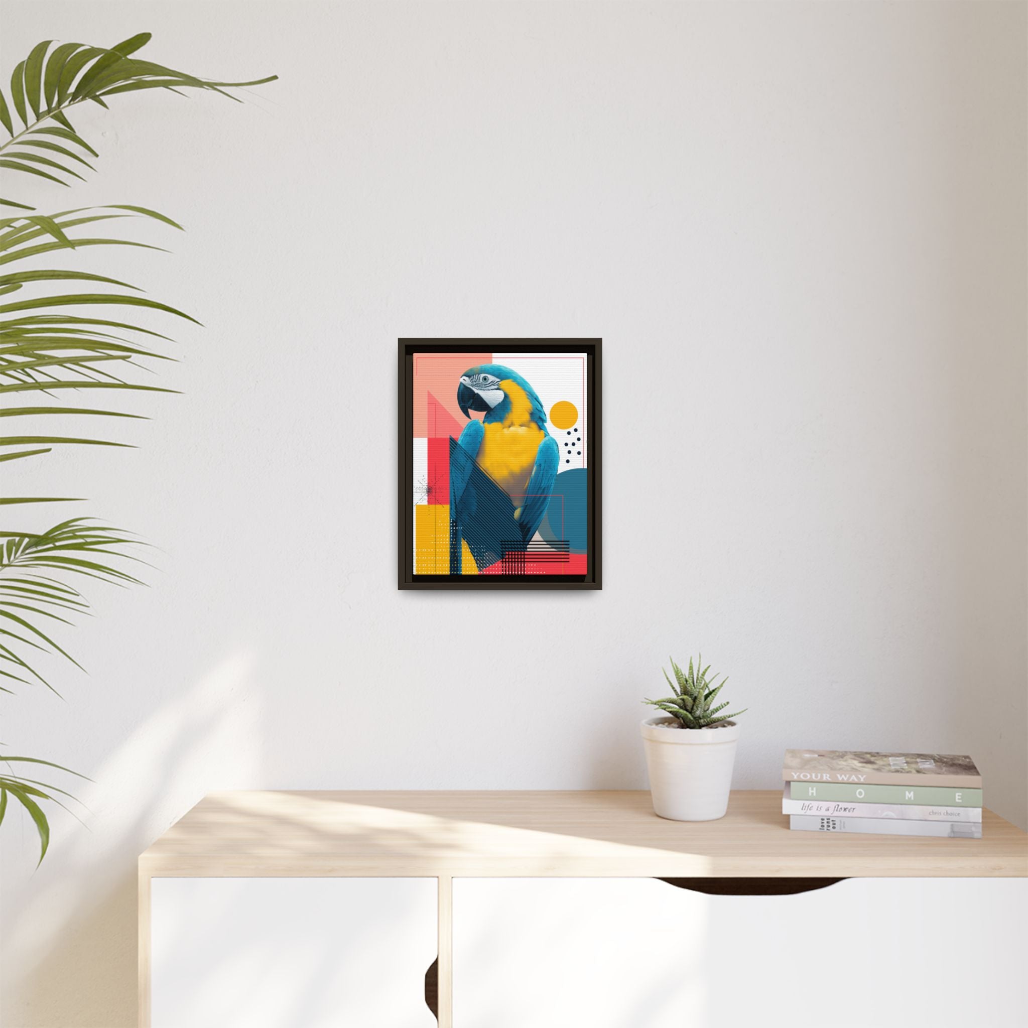 Macaw in Geometry: Vibrant Wildlife Digital Art, Modernist Design Fusion   |    Custom Orders Available