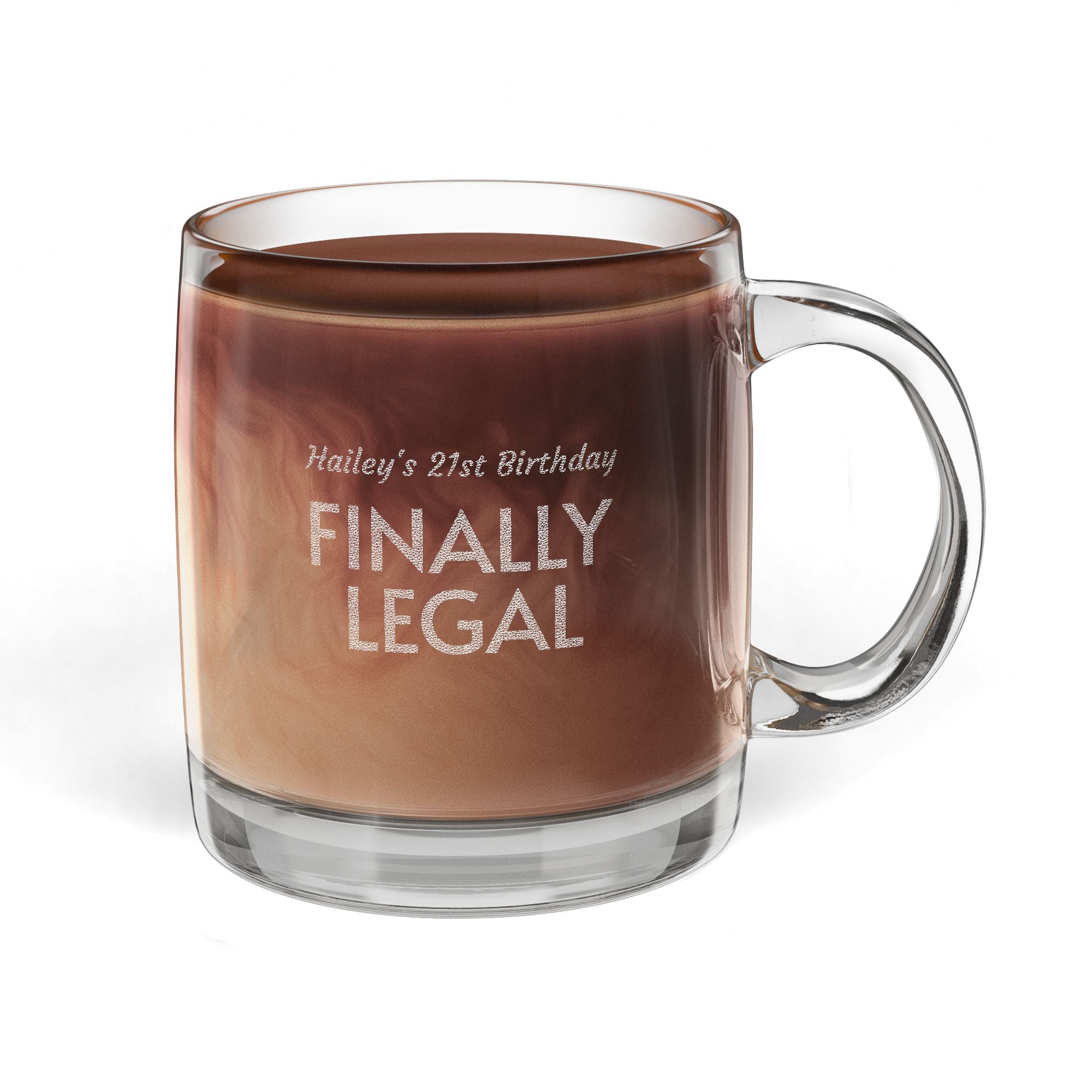 Personalized Glass Coffee Mug, 12.25oz (Engraving)