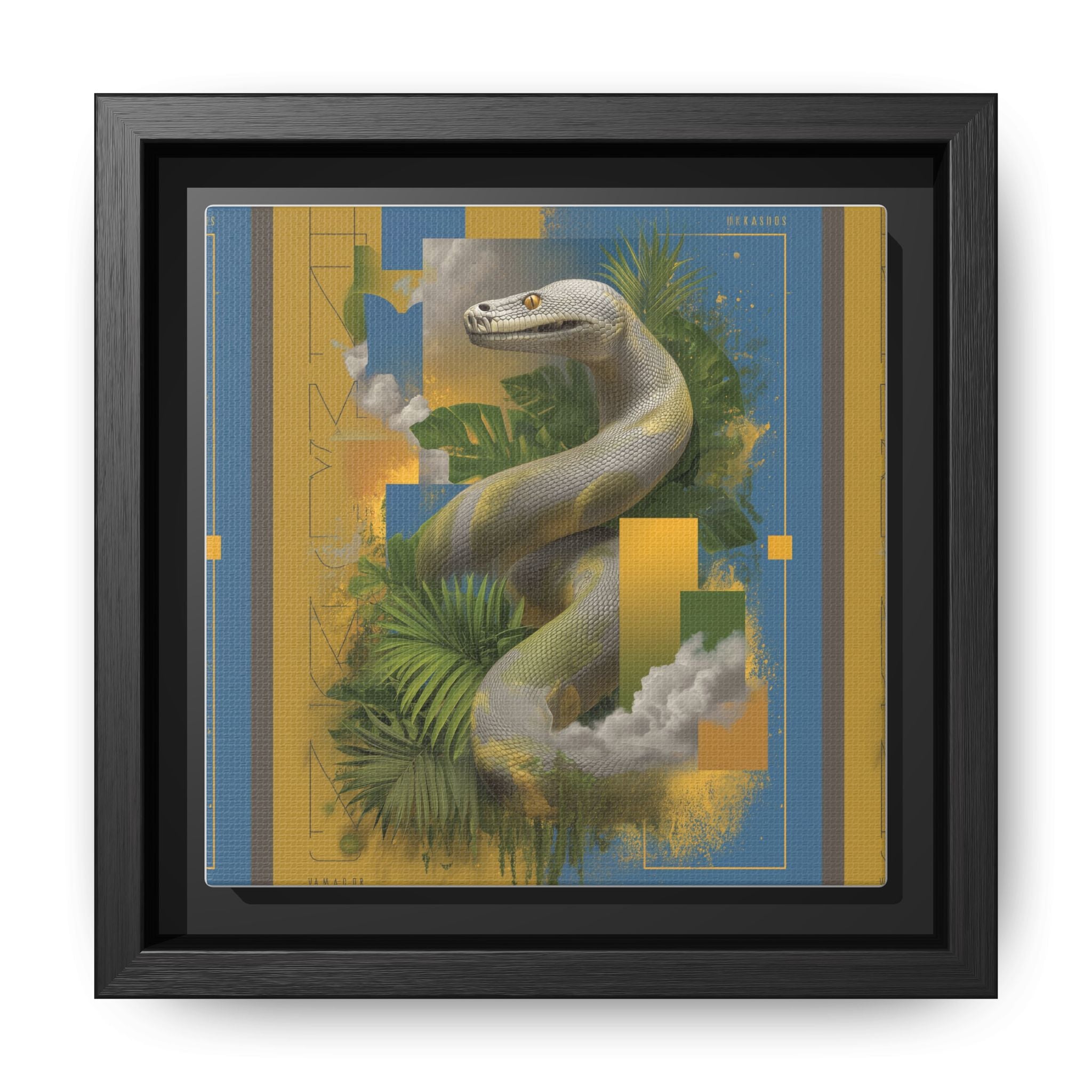 Serpent of Surreal Geometries: Tropical Hyperrealism, Digital Snake Illustration   |    Custom Orders Available