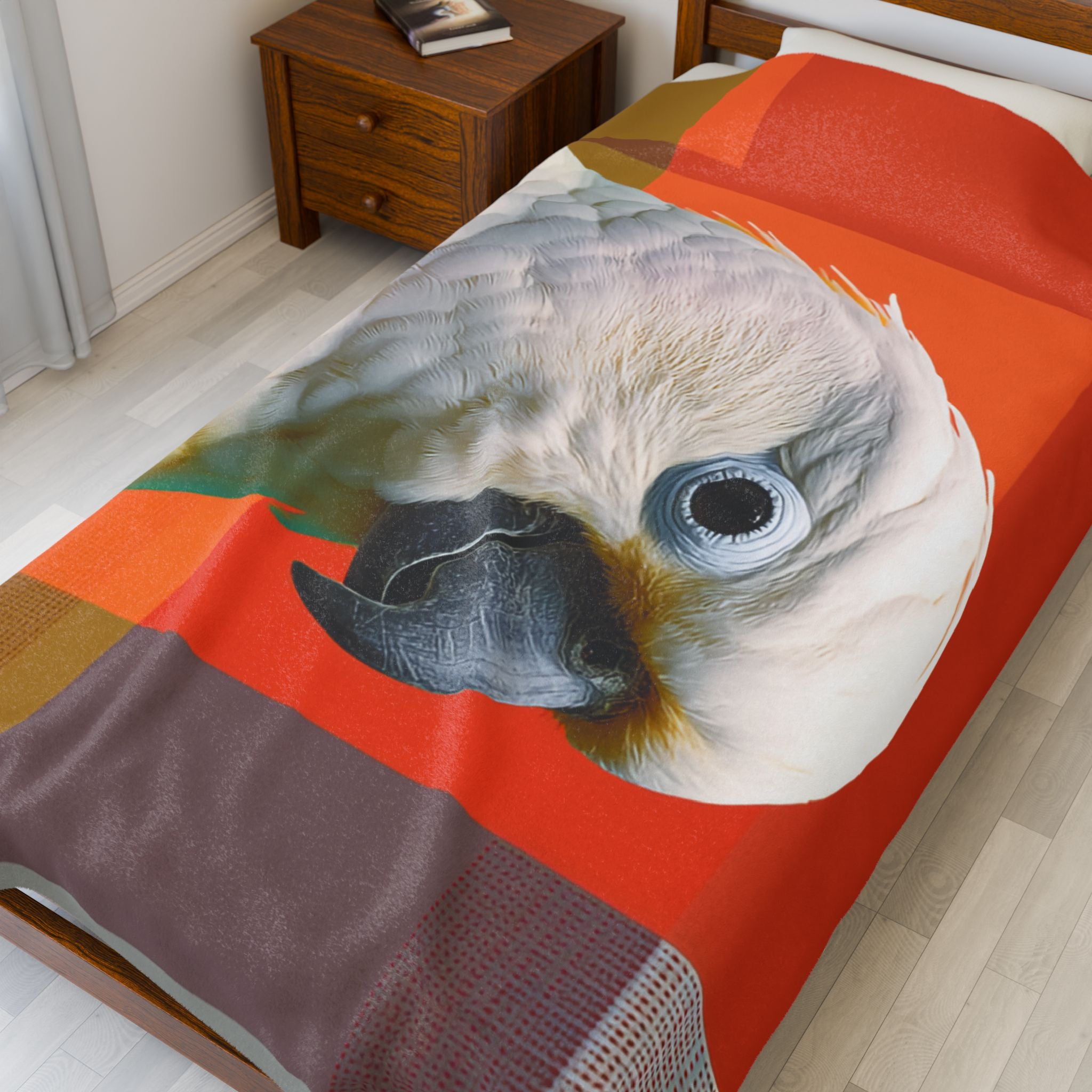 Cockatoo Chromatics Quilt Cover, Doona Cover, Duvet : Geometric Pop Art Portrait, Modern Avian Abstract   |    Custom Orders Available