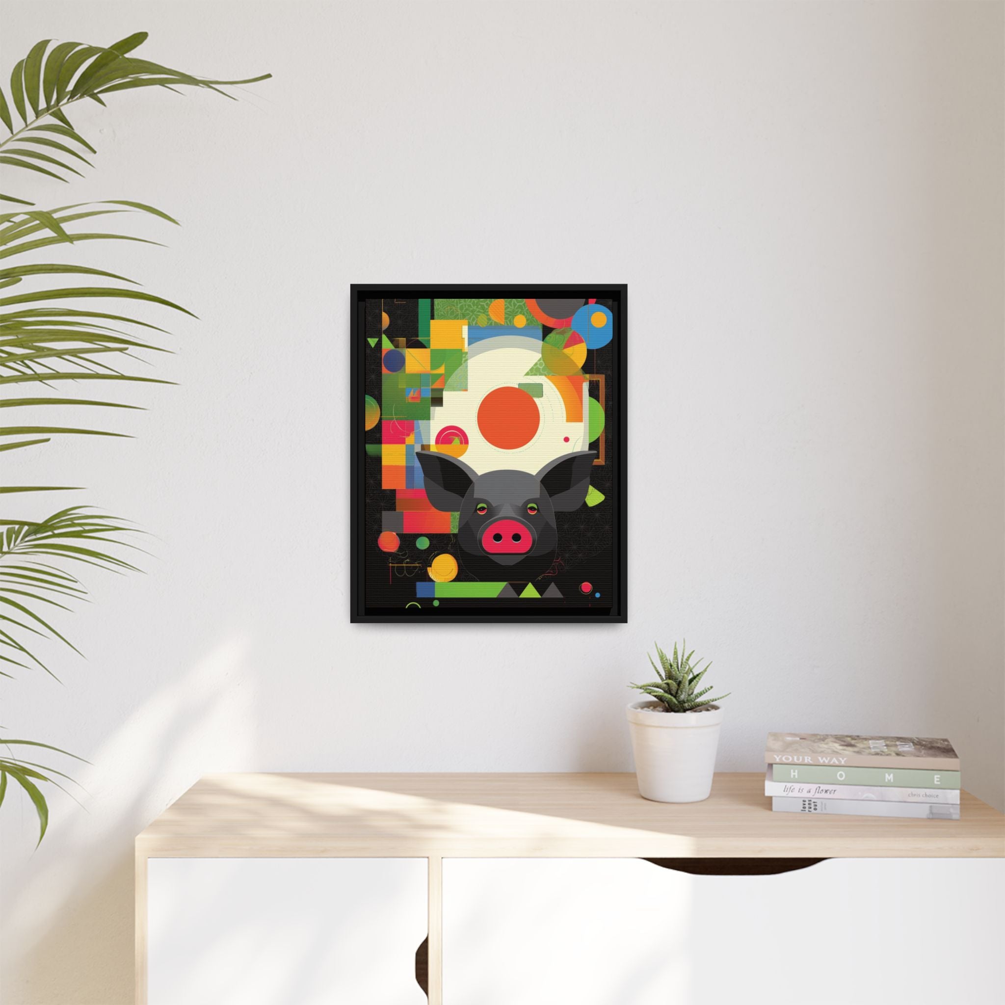 Prismatic Pig: Geometric Abstract Design, Digital Graphic Art Illustration   |    Custom Orders Available