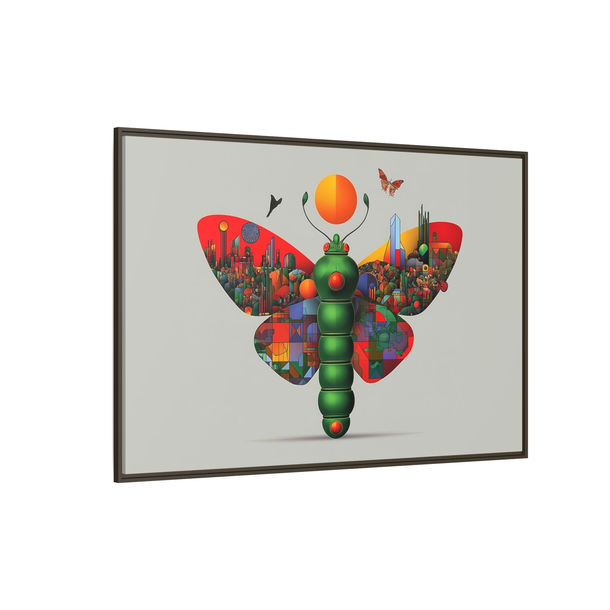 Urban Metamorphosis: Geometric Butterfly Cityscape, Cubist Digital Illustration   |    Custom Orders Available