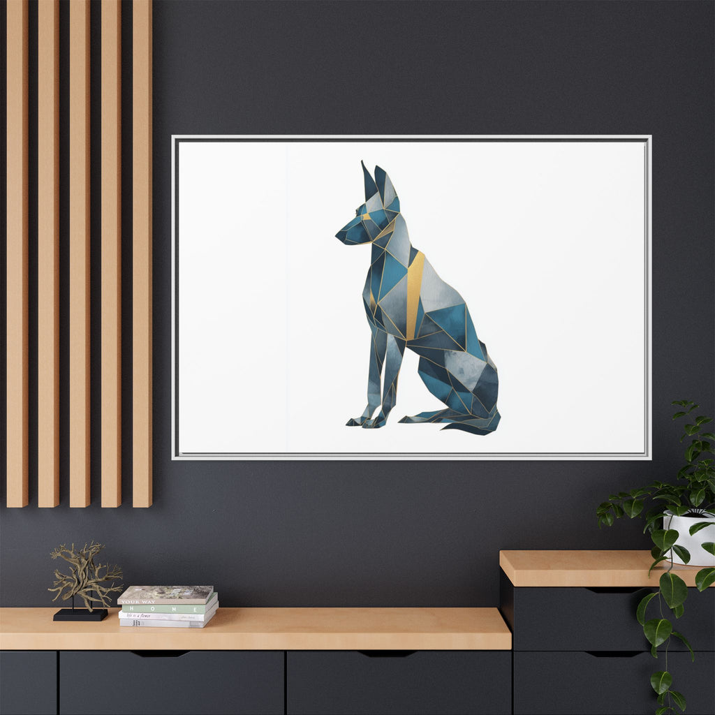 Geometric Canine Mosaic: Fractured Blue Shepherd, Modern Polygonal Art   |  Personalized & Custom Orders Available