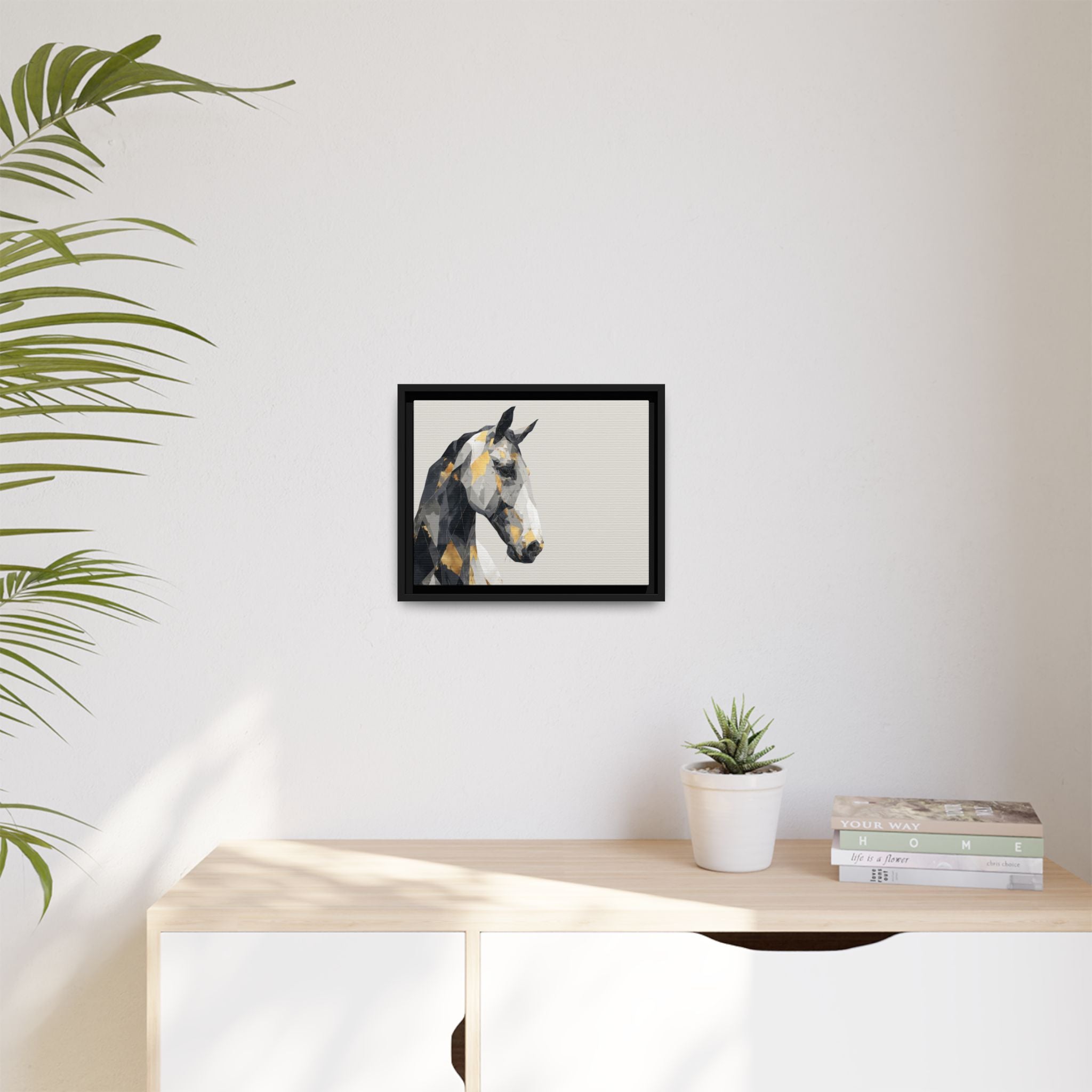 Equine Geometrica: Contemporary Cubist Horse, Metallic Abstract Portrait   |  Personalized & Custom Orders Available