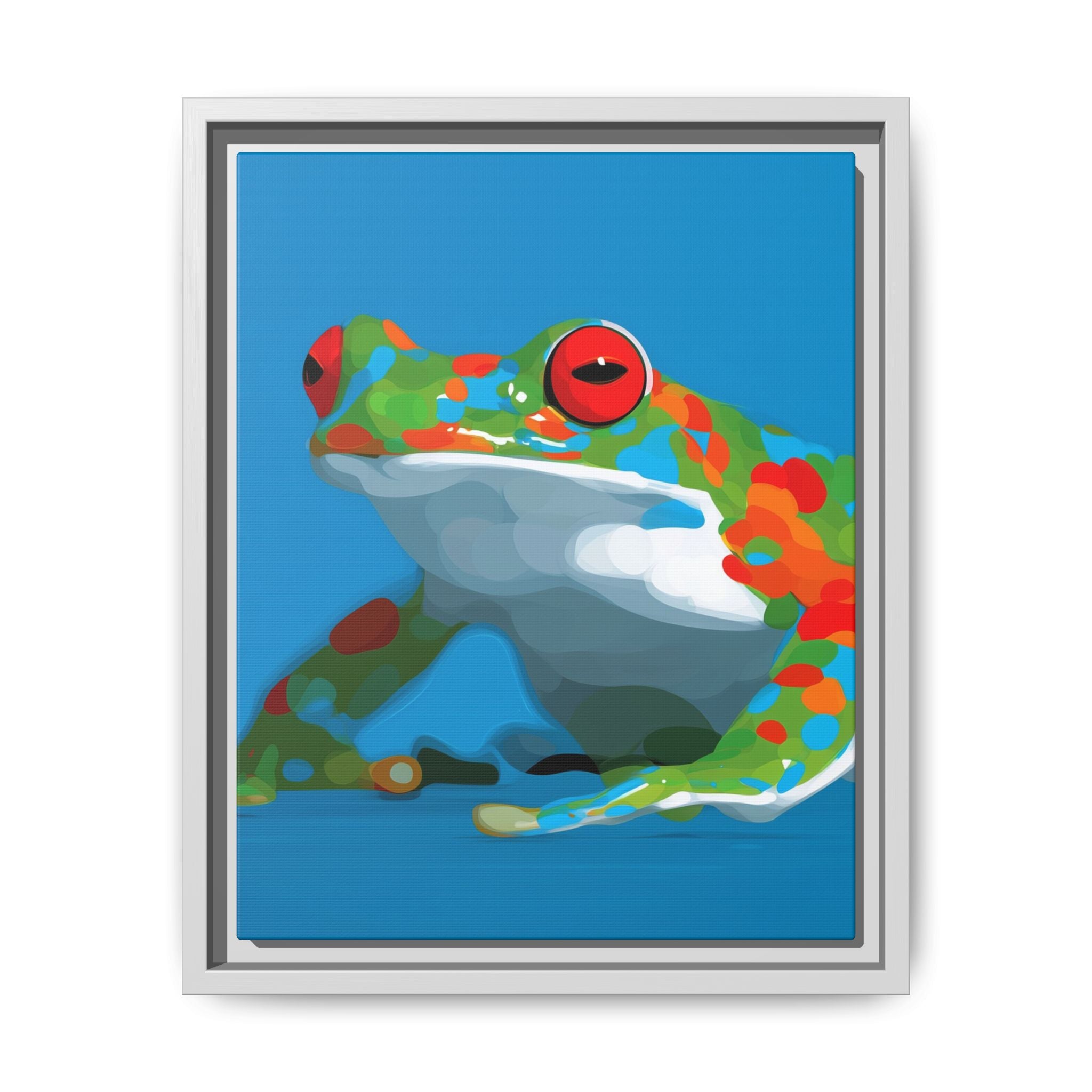 Chromatic Amphibian Framed Print : Mosaic Frog Vector Art, Modern Wildlife Illustration   |  Personalized & Custom Orders Available