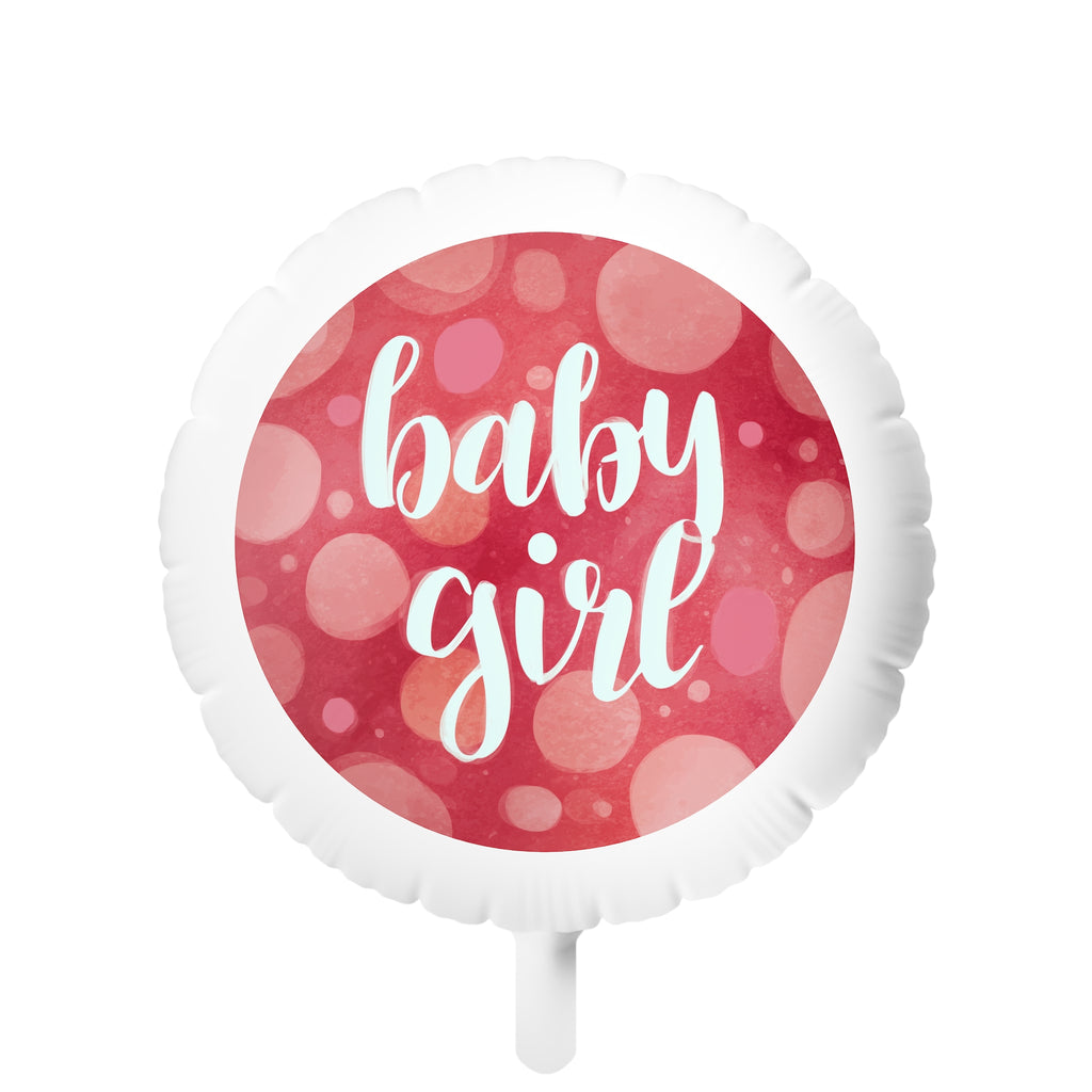 Baby Girl Mylar Balloon – Pink Polka Dot Gender Reveal or Newborn Celebration