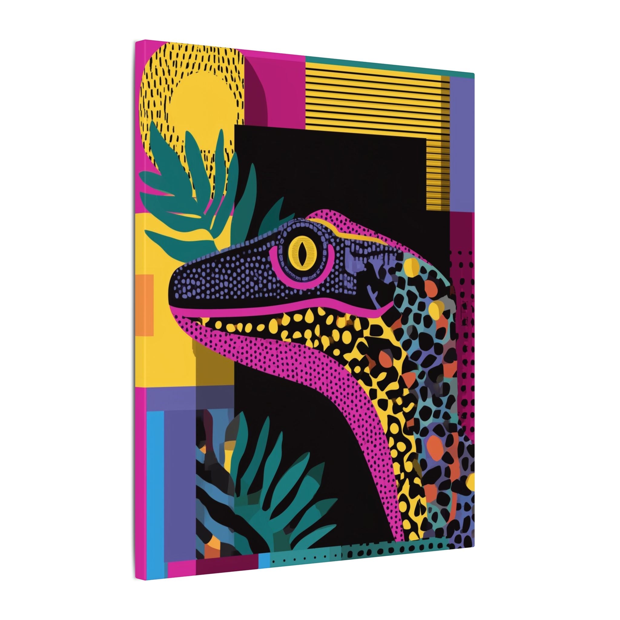 Geometric Reptile Fusion: Pop Art Lizard, Mosaic Textures, Vibrant Color Blocks   |  Personalized & Custom Orders Available
