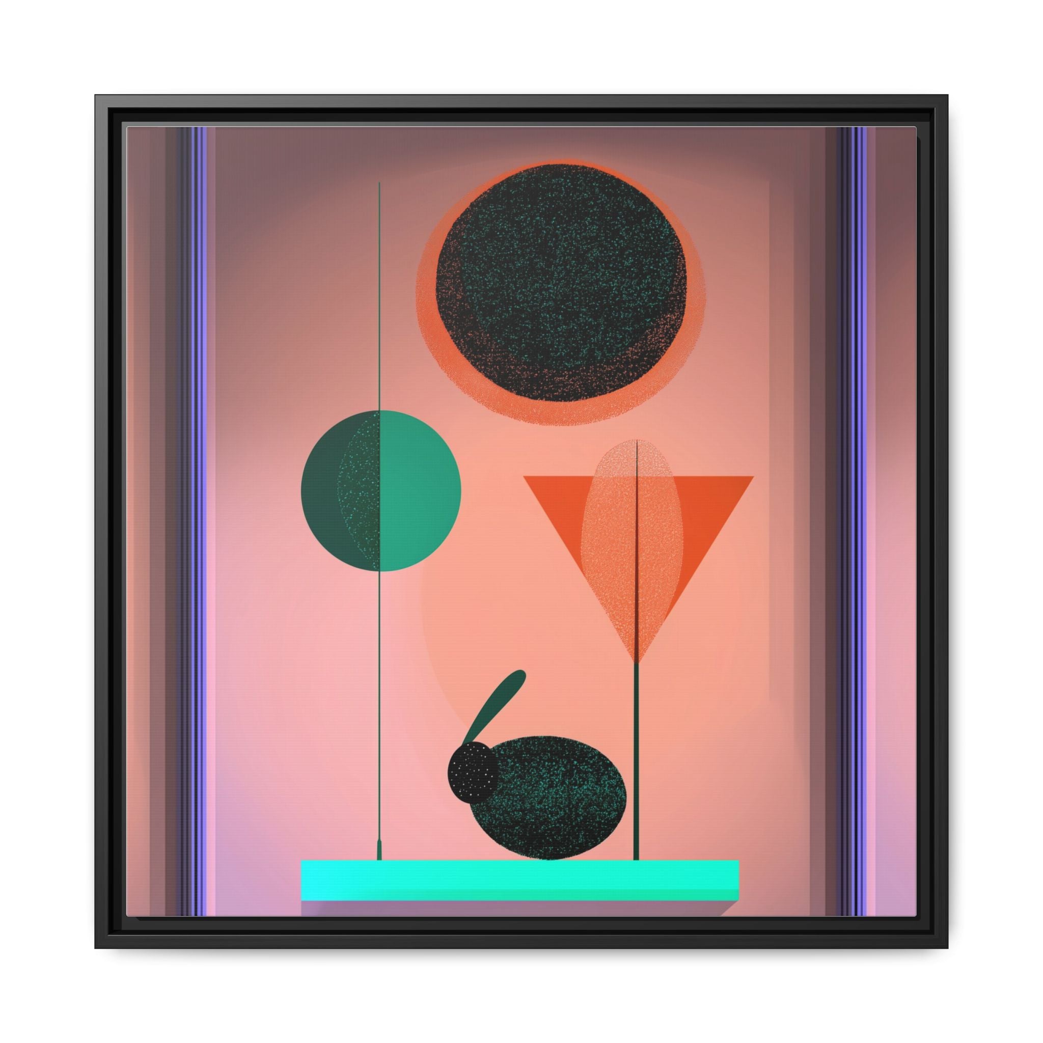 Geometric Harmony: Abstract Minimalist Composition, Organic Shapes and Color Play, Geometric Design with Teal and Orange Palette   |