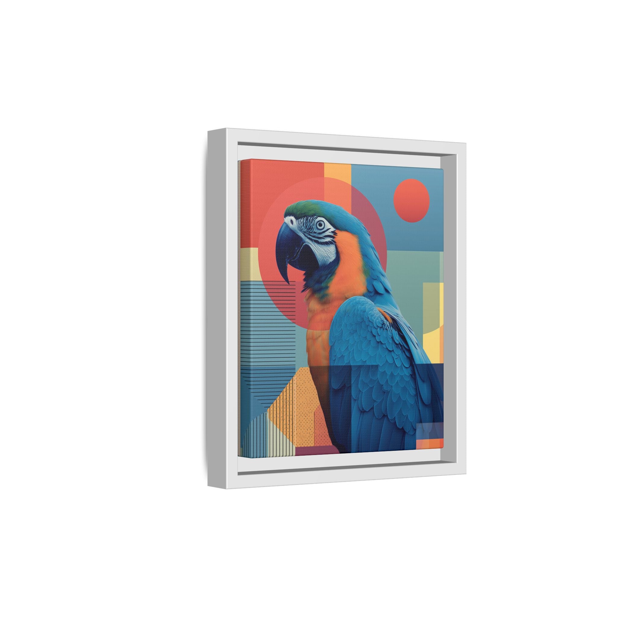 Geometric Macaw: Prismatic Wildlife Fusion, Modern Abstract Composition   |    Custom Orders Available