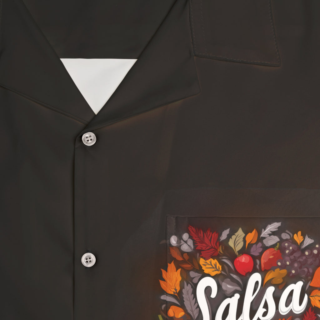 Hawaiian Shirt — 'Salsa Fuego' Black Salsa Dancing Shirt