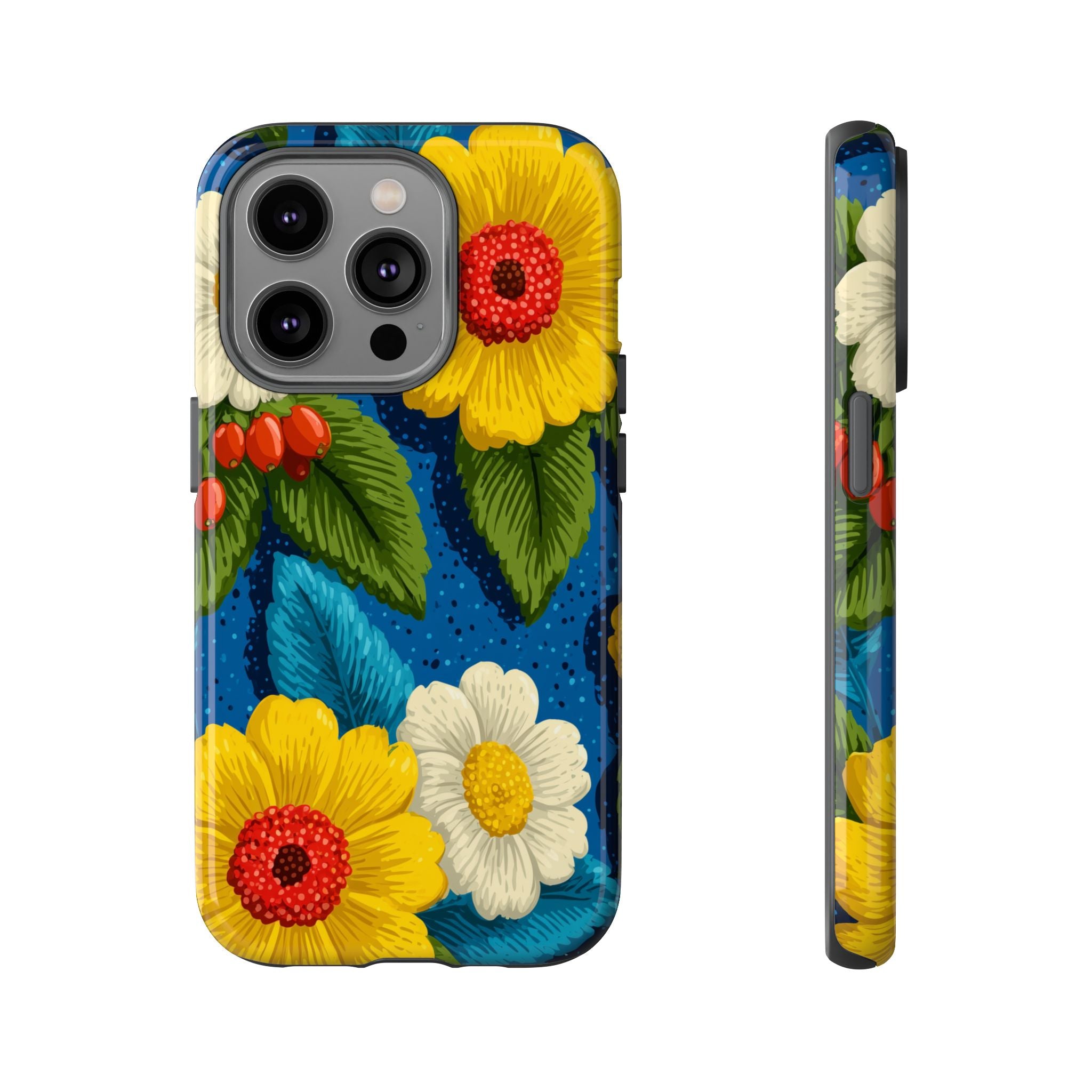 Summer Tough Cases: Floral Fine Art Phone Case, Fun Beach Vibe Phone Accessory, Summer Travel Gift, Colorful Phone Cover, Casual Style Tech