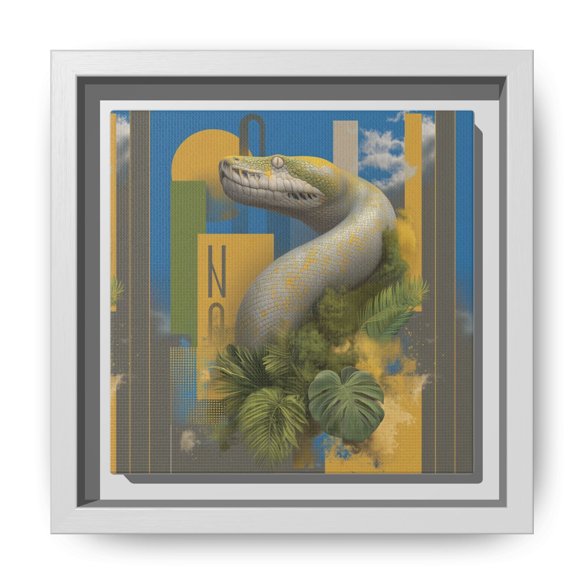 Serpent's Geometry: Tropical Anaconda Graphic Design, Modern Wildlife Illustration   |  Personalized & Custom Orders Available