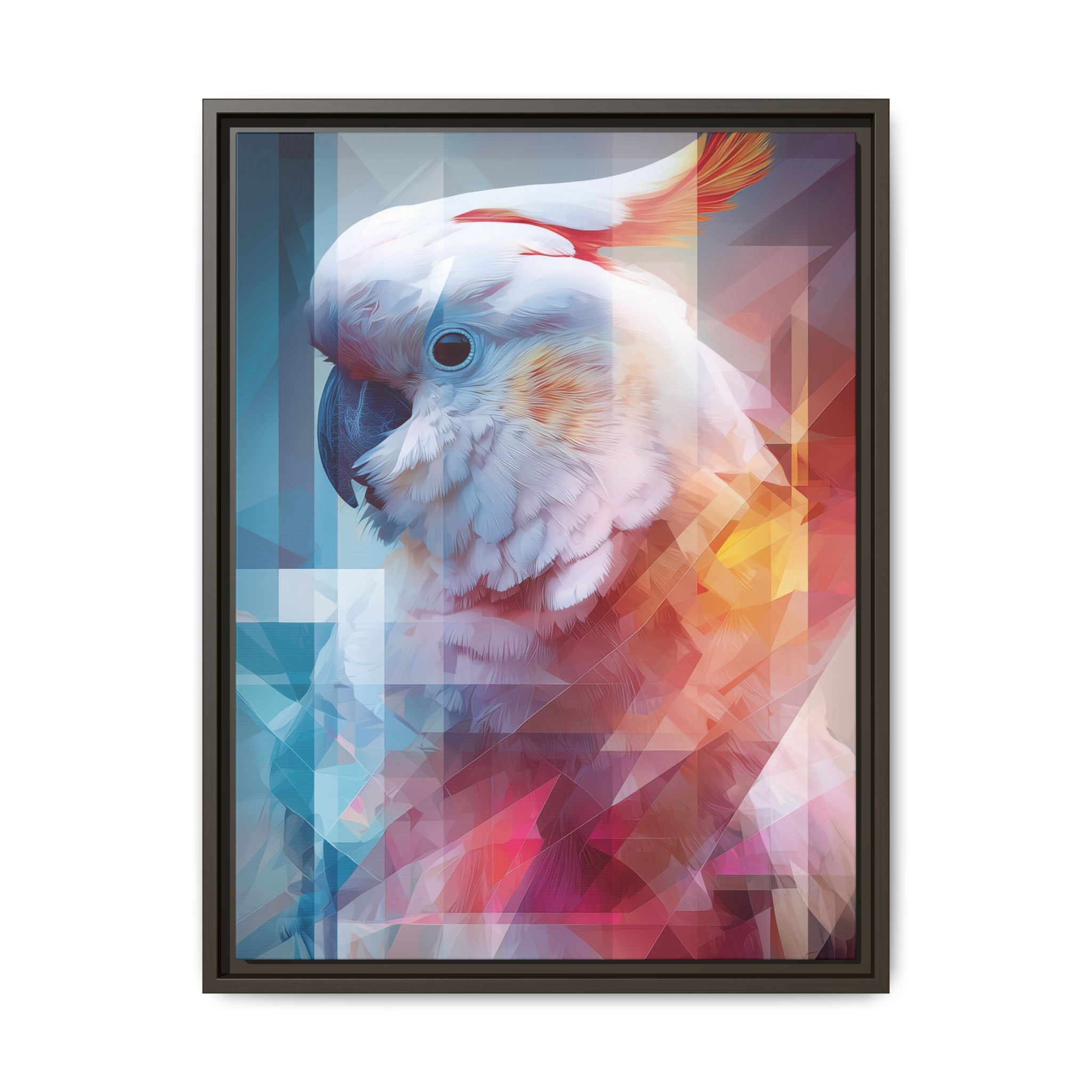 Fractured Cockatoo: Geometric Wildlife Portrait, Low-Poly Digital Art   |    Custom Orders Available