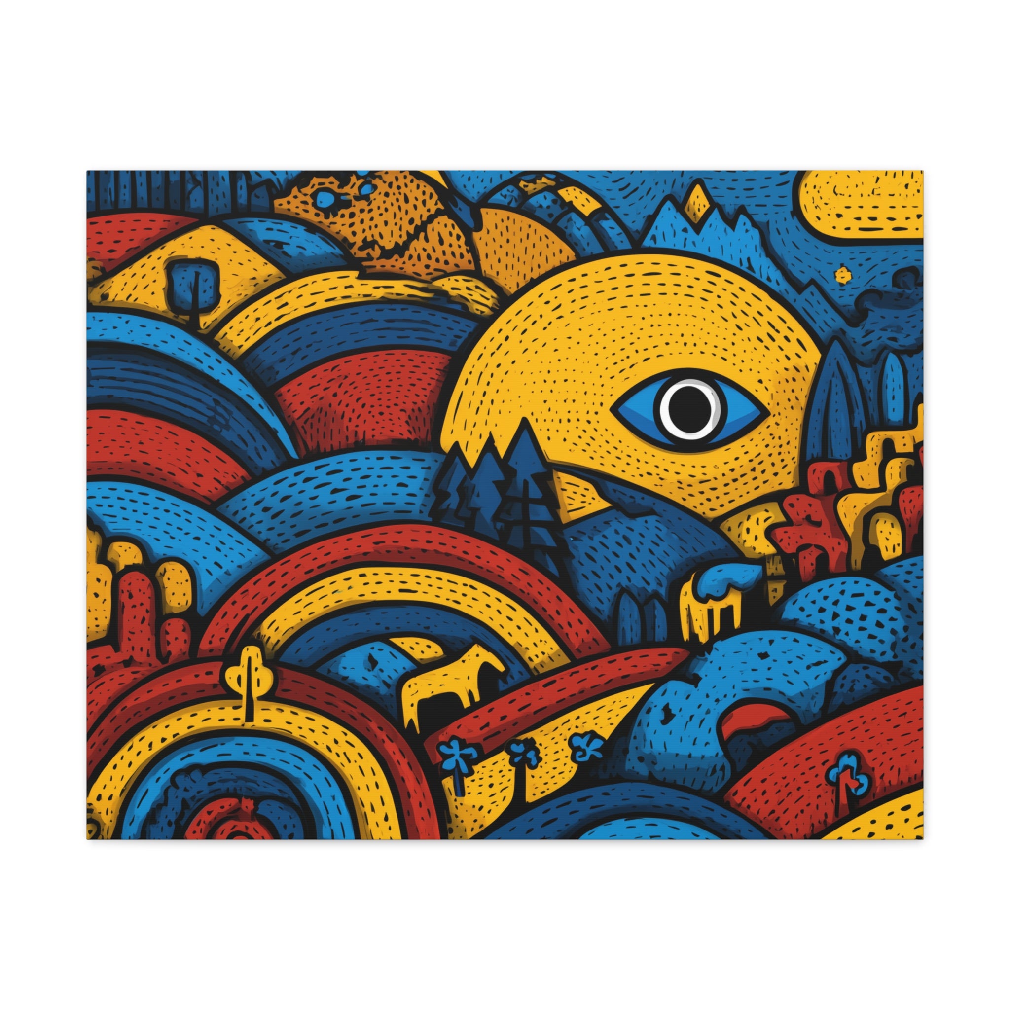 Colorful Landscape Canvas Artwork, Abstract Wall Decor, Home Wall Art, Boho Decor, Eye-catching Art for Living Room