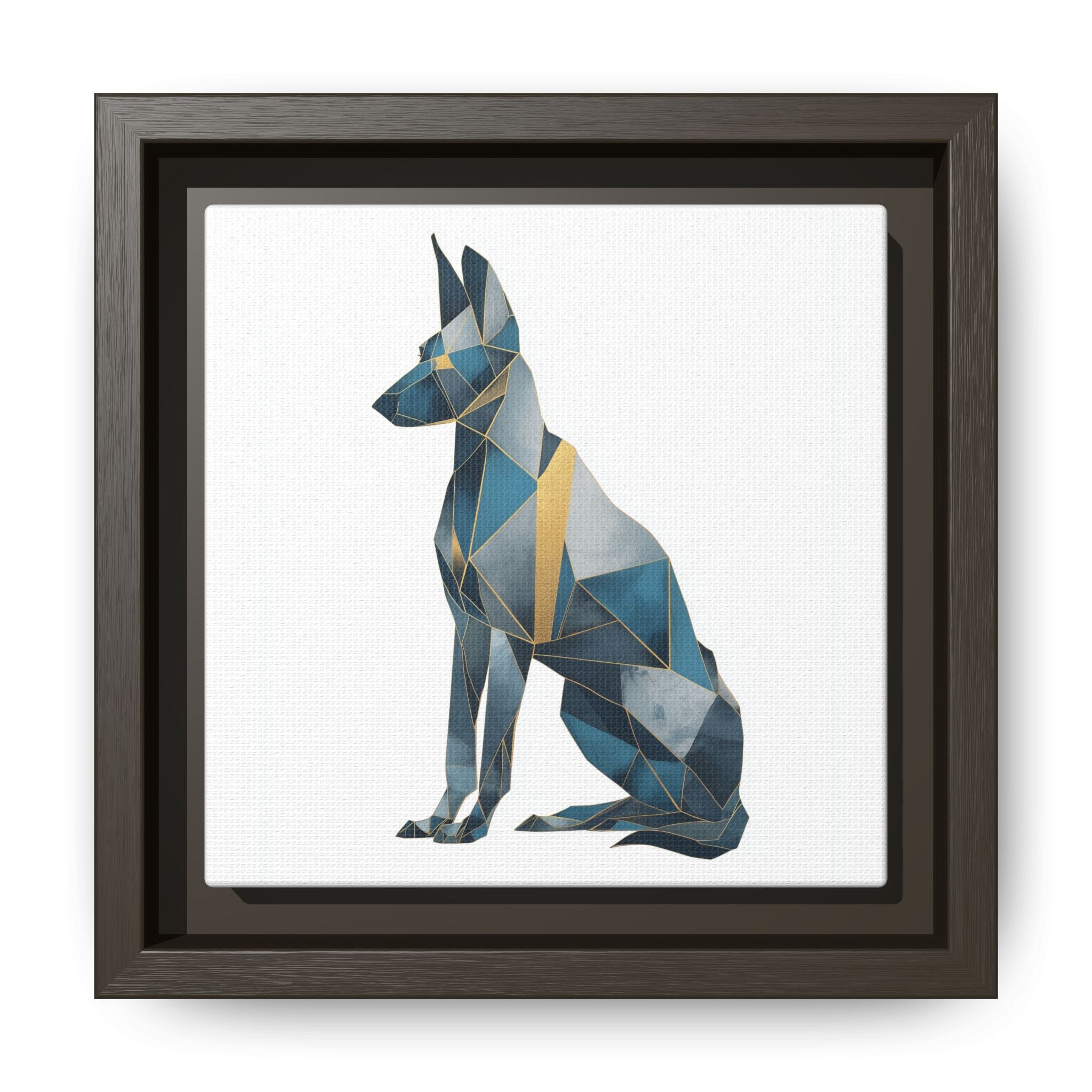 Geometric Canine Mosaic: Fractured Blue Shepherd, Modern Polygonal Art   |  Personalized & Custom Orders Available