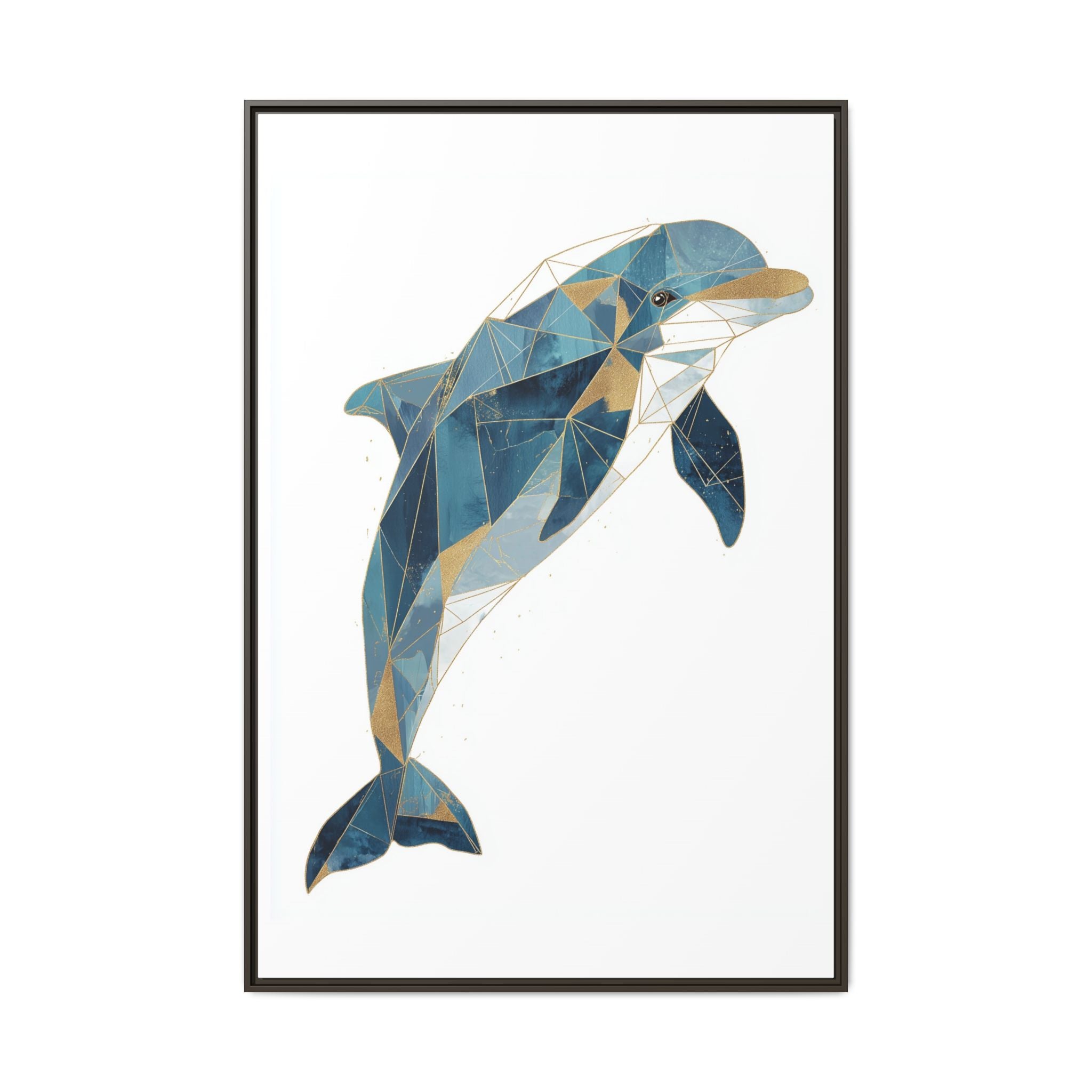 Oceanic Geometry: Dolphin in Blue Polygons, Modern Marine Art   |  Personalized & Custom Orders Available