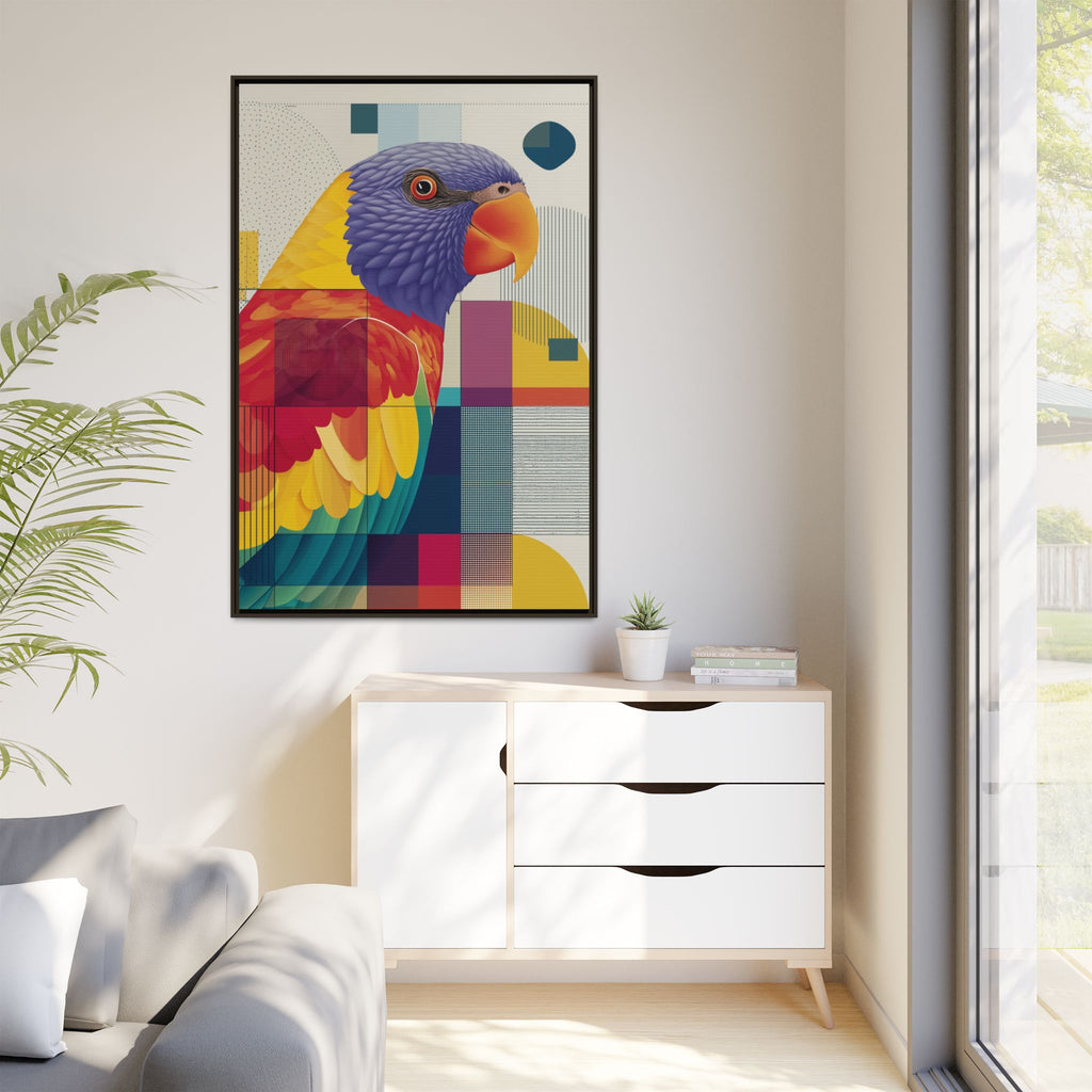 Geometric Parrot: Abstract Wildlife Art, Modern Color Block Design   |  Personalized & Custom Orders Available