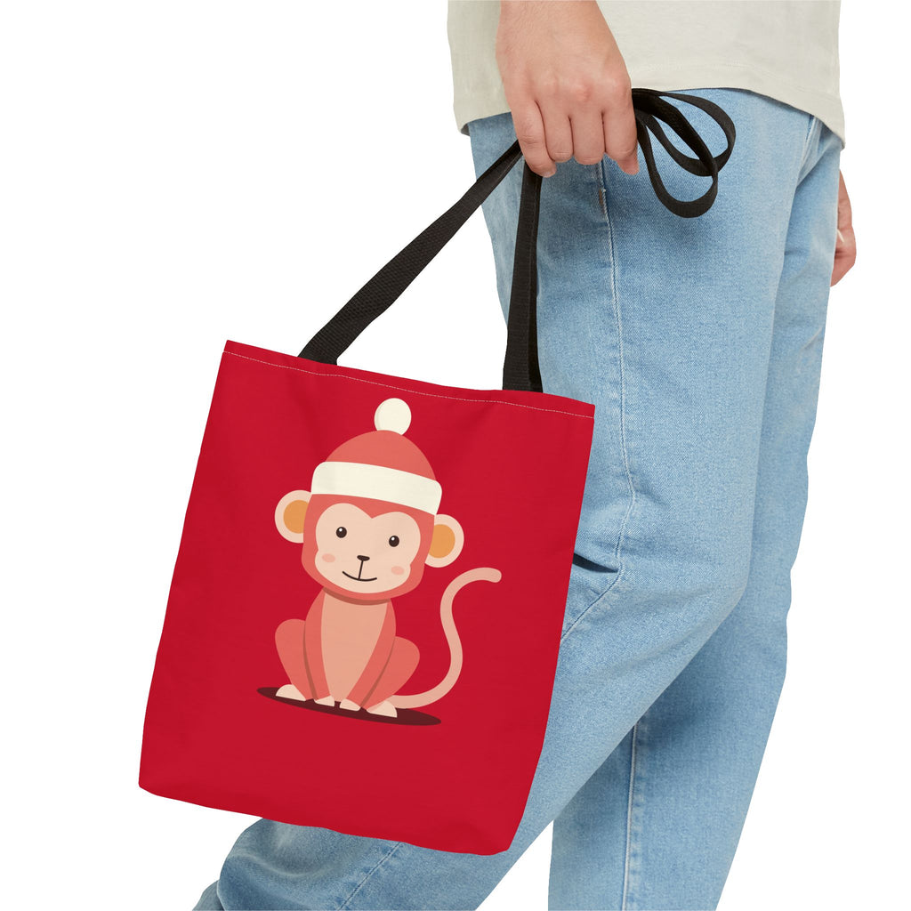 Cute Monkey Tote Bag for Kids, Christmas Gift, Reusable Shopping Bag, Fun Animal Design, Cute Holiday Accessory