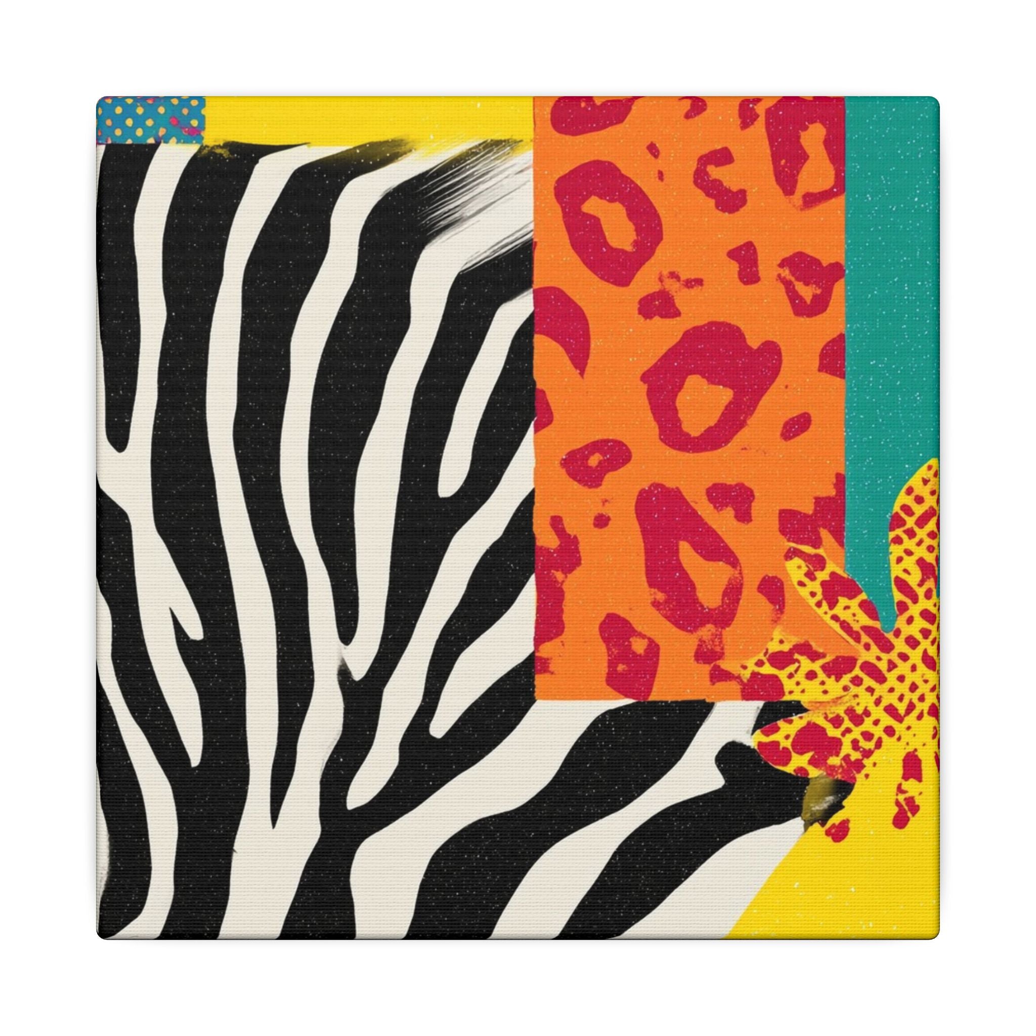 Copy of Pop Geometry: Zebra Leopard Fusion, Geometric Color Block, Modern Abstract Design   |   Custom Orders Accepted