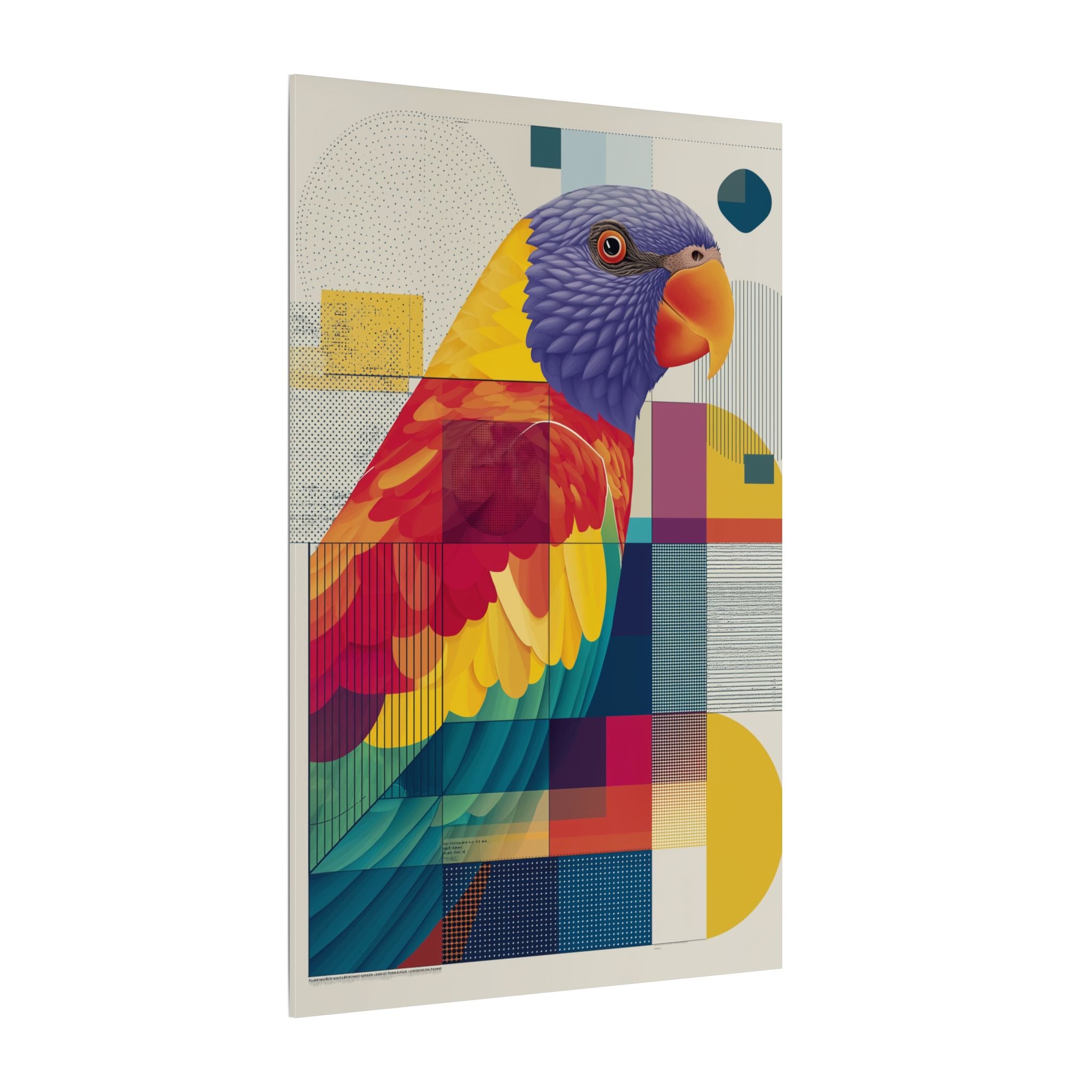 Prismatic Parrot: Geometric Abstract Art, Modern Colorful Bird Print   |    Custom Orders Available