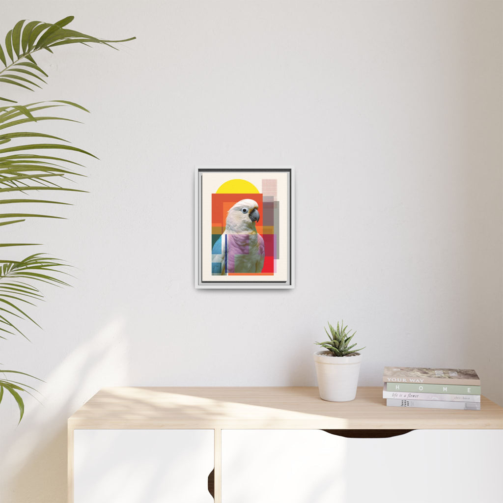 Cockatoo Chromatics Framed Print: Geometric Wildlife Portrait, Contemporary Art Print   |  Personalized & Custom Orders Available