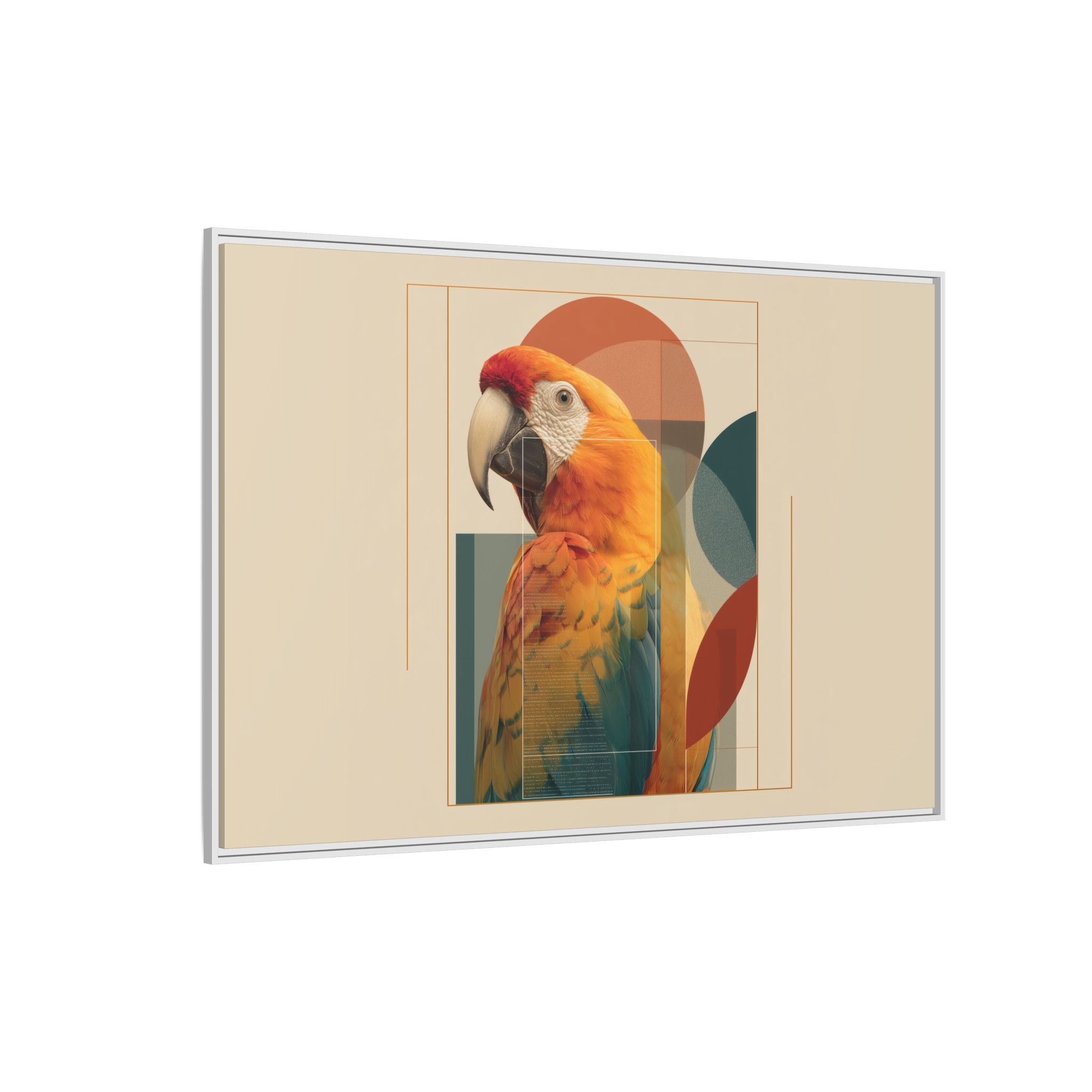 Macaw Geometry: Vibrant Avian Portrait, Modernist Graphic Design   |  Personalized & Custom Orders Available