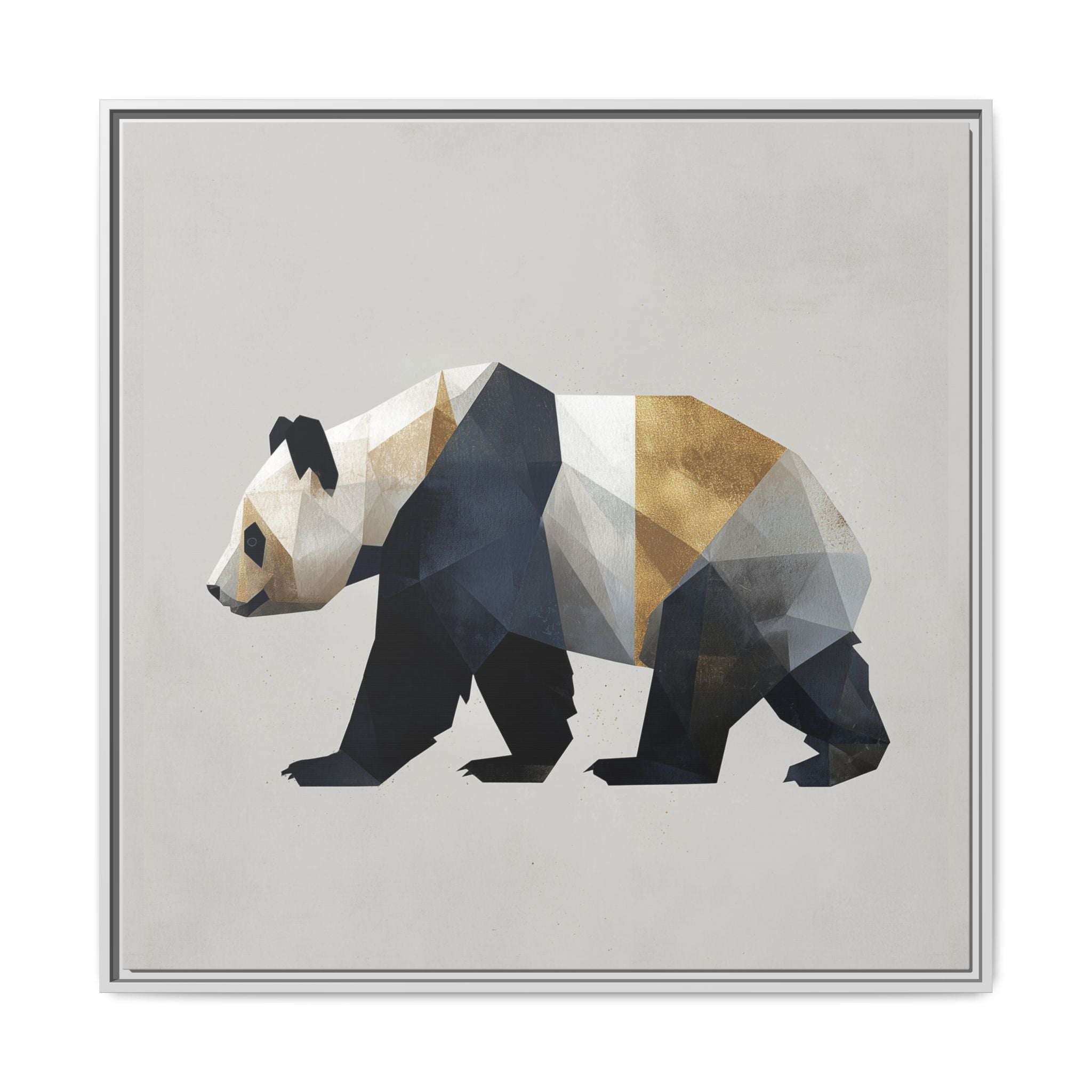 Geometric Panda: Low-Poly Digital Art, Metallic Contemporary Design   |  Personalized & Custom Orders Available