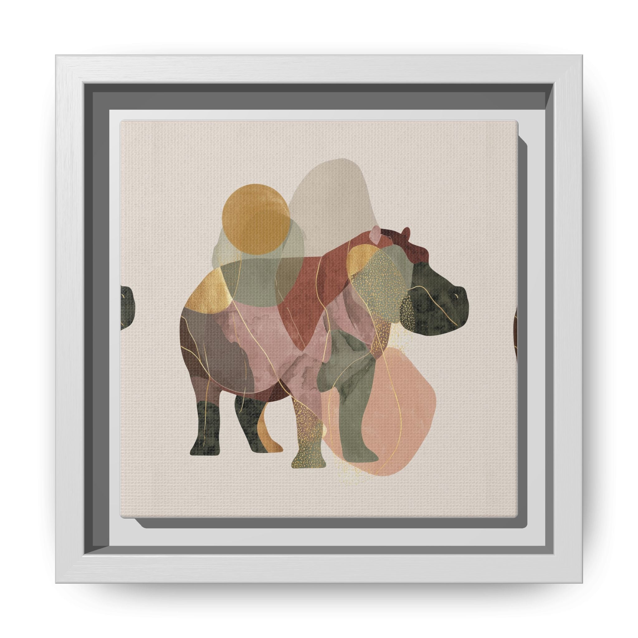 Geometric Harmony: Abstract Hippo Silhouette, Modern Minimalist Animal Art   |    Custom Orders Available