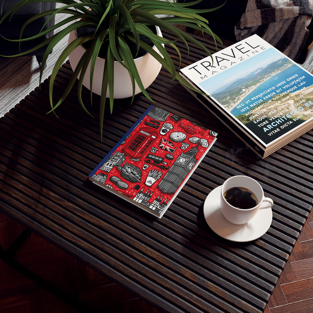 London Mosaic: Urban Icons Unveiled, Cultural Collage in Red and Black, Graphic British Landmarks Celebration | Custom Orders Accepted