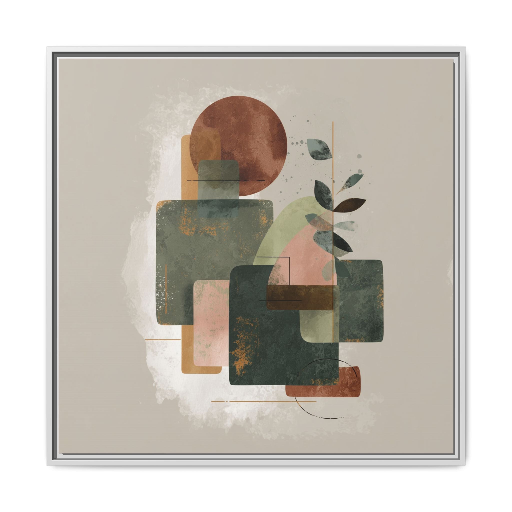 Geometric Harmony: Abstract Watercolor Composition, Mid-Century Modern Design, Organic Shapes   |   Custom Orders Accepted