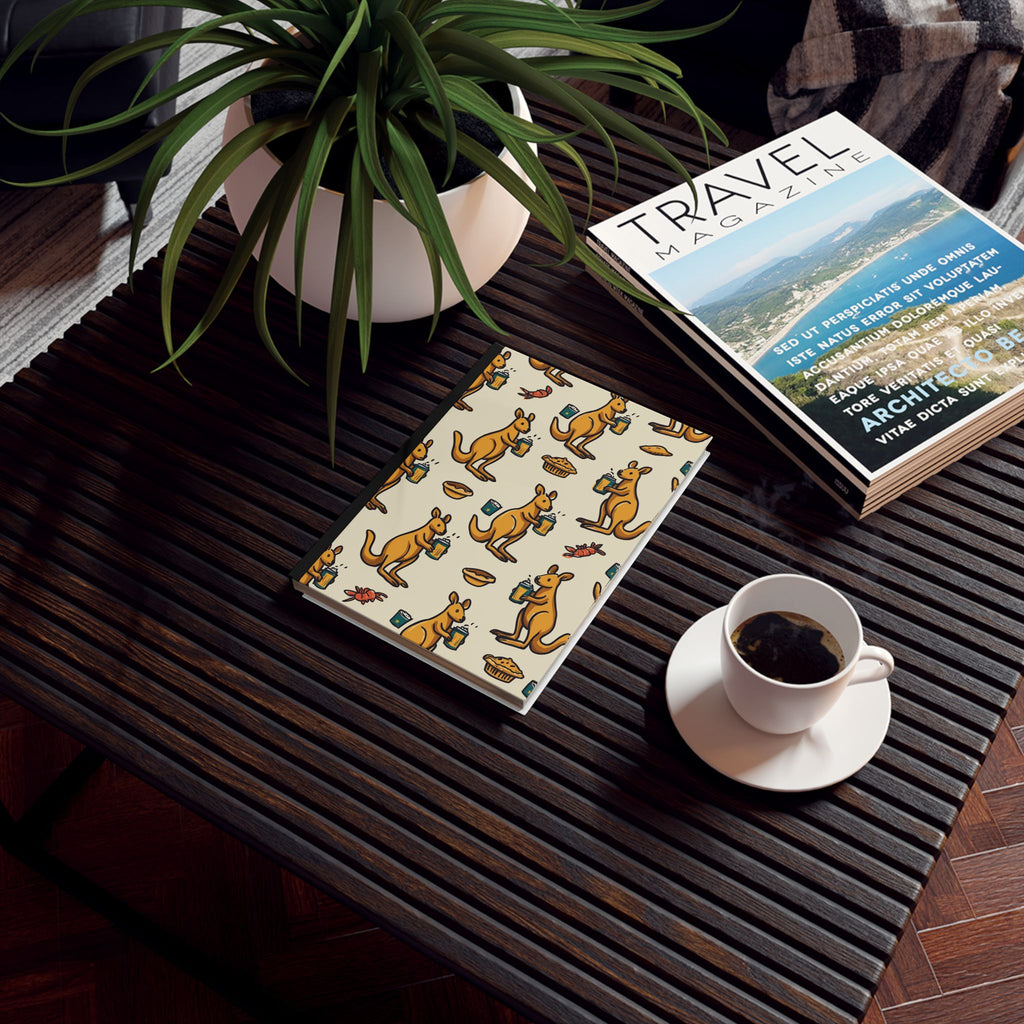 Hoppy Hour Down Under: Kangaroo Cartoon Pattern, Quirky Australian Design, Whimsical Graphic Art | Custom Orders Accepted