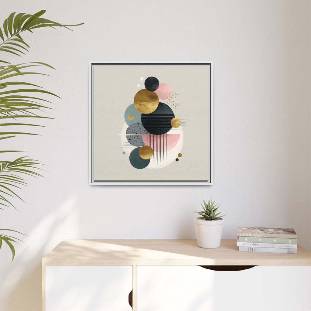 Geometric Harmony: Intersecting Circles, Mid-Century Modern Design, Abstract Metallic Composition   |   Custom Orders Accepted