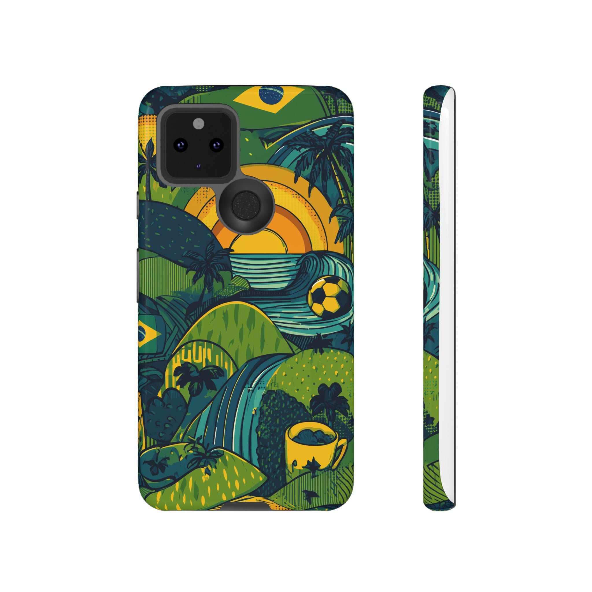 Brazil Tough Cases: Sporty Tropical Phone Case, Fun Beach Vibe Phone Accessory, Summer Travel Gift, Colorful Phone Cover, Casual Style Tech