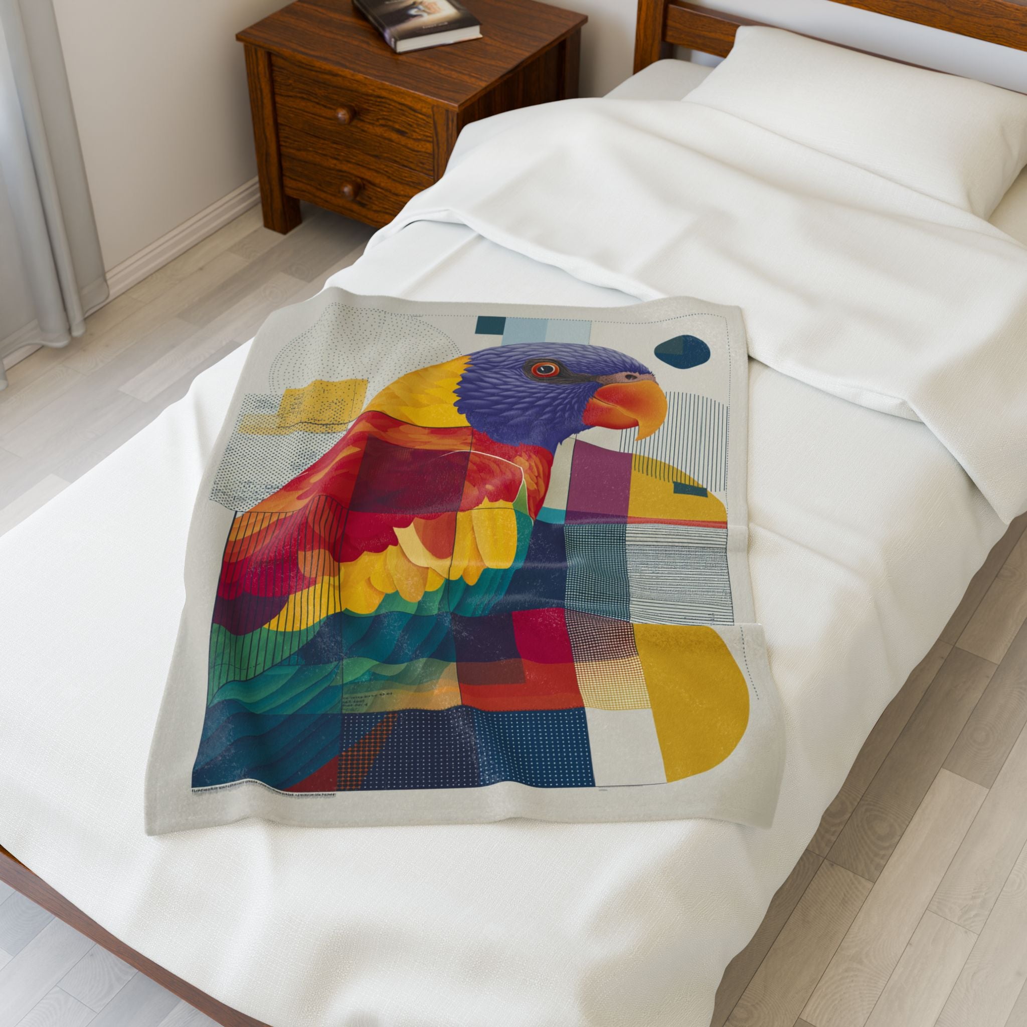 Chromatic Parrot Quilt Cover, Doona Cover, Duvet : Geometric Prismatic Design, Modern Cubist Illustration   |    Custom Orders Available