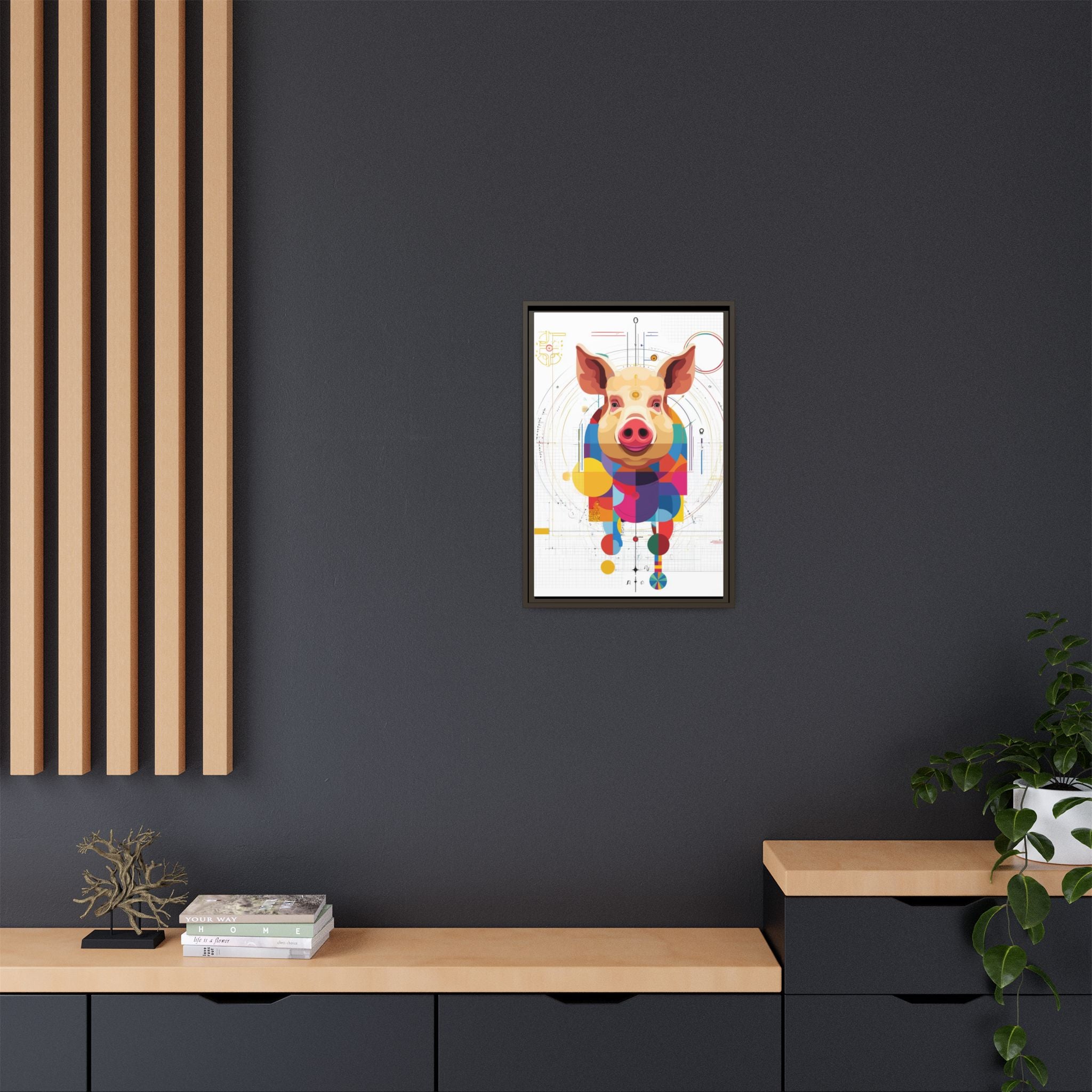 Geometric Pig: Digital Cubist Portrait, Mathematical Animal Abstraction   |    Custom Orders Available