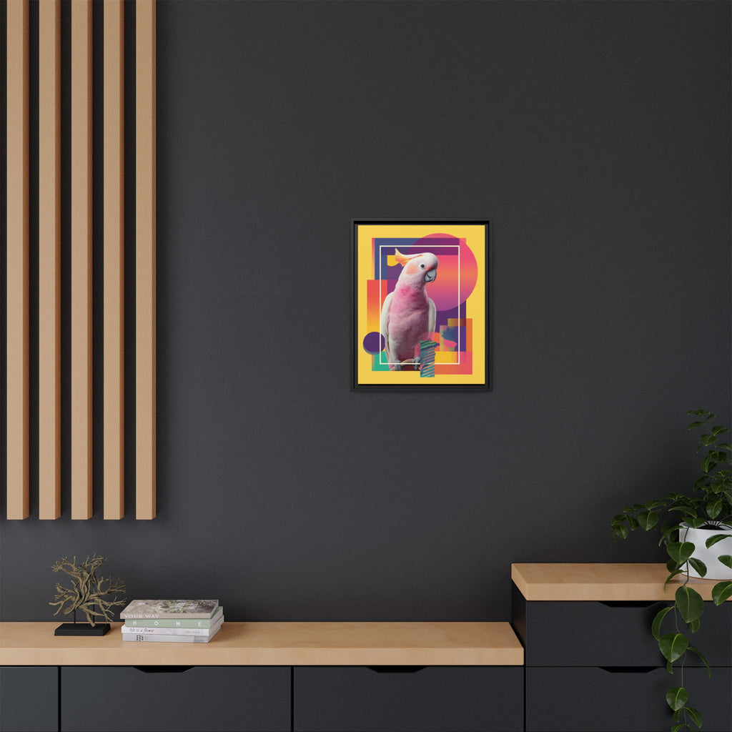 Geometric Cockatoo Composition: Moluccan Parrot Portrait, Modern Abstract Design   |    Custom Orders Available