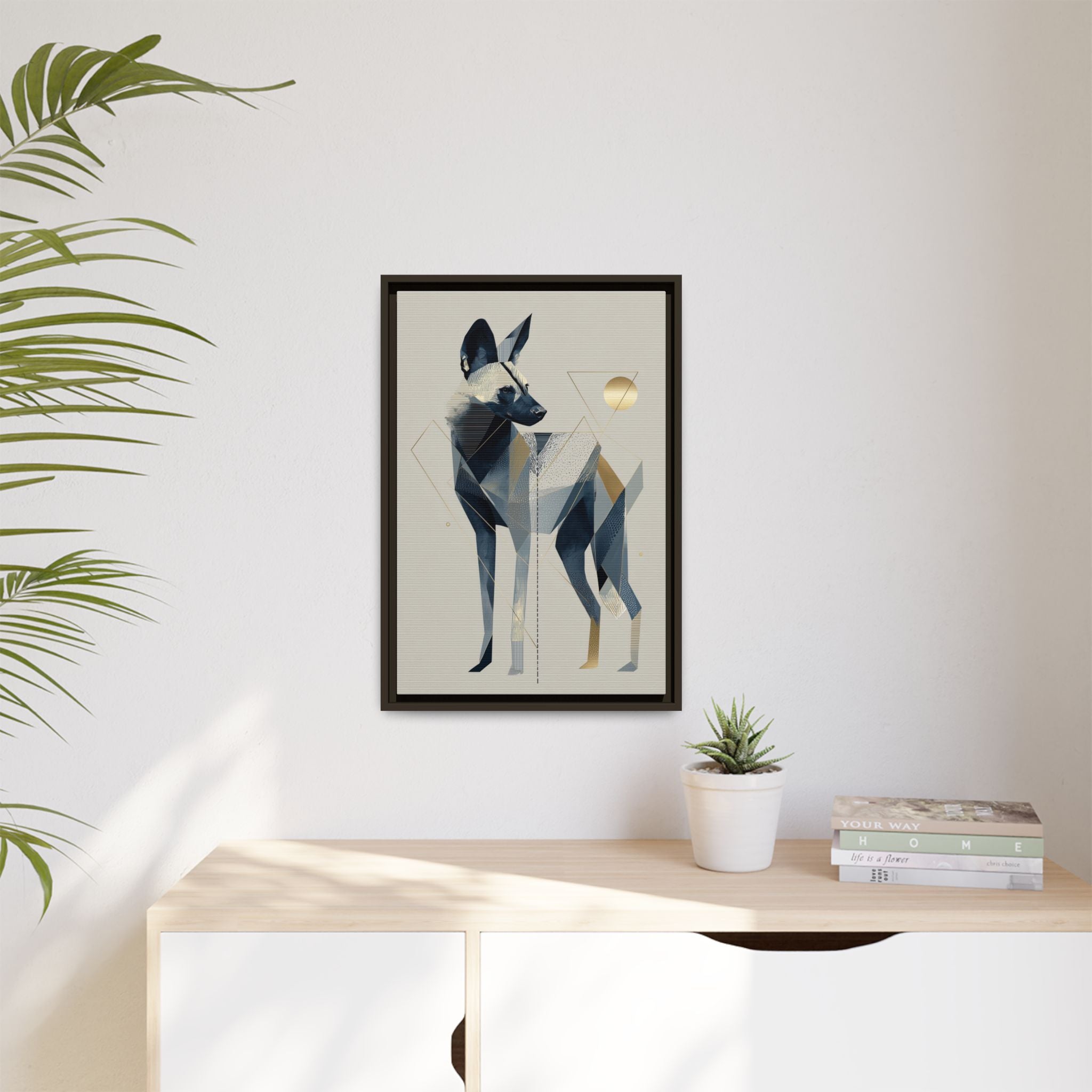 Canine Geometry: Fragmented African Wild Dog Portrait, Modern Graphic Design Study   |  Personalized & Custom Orders Available