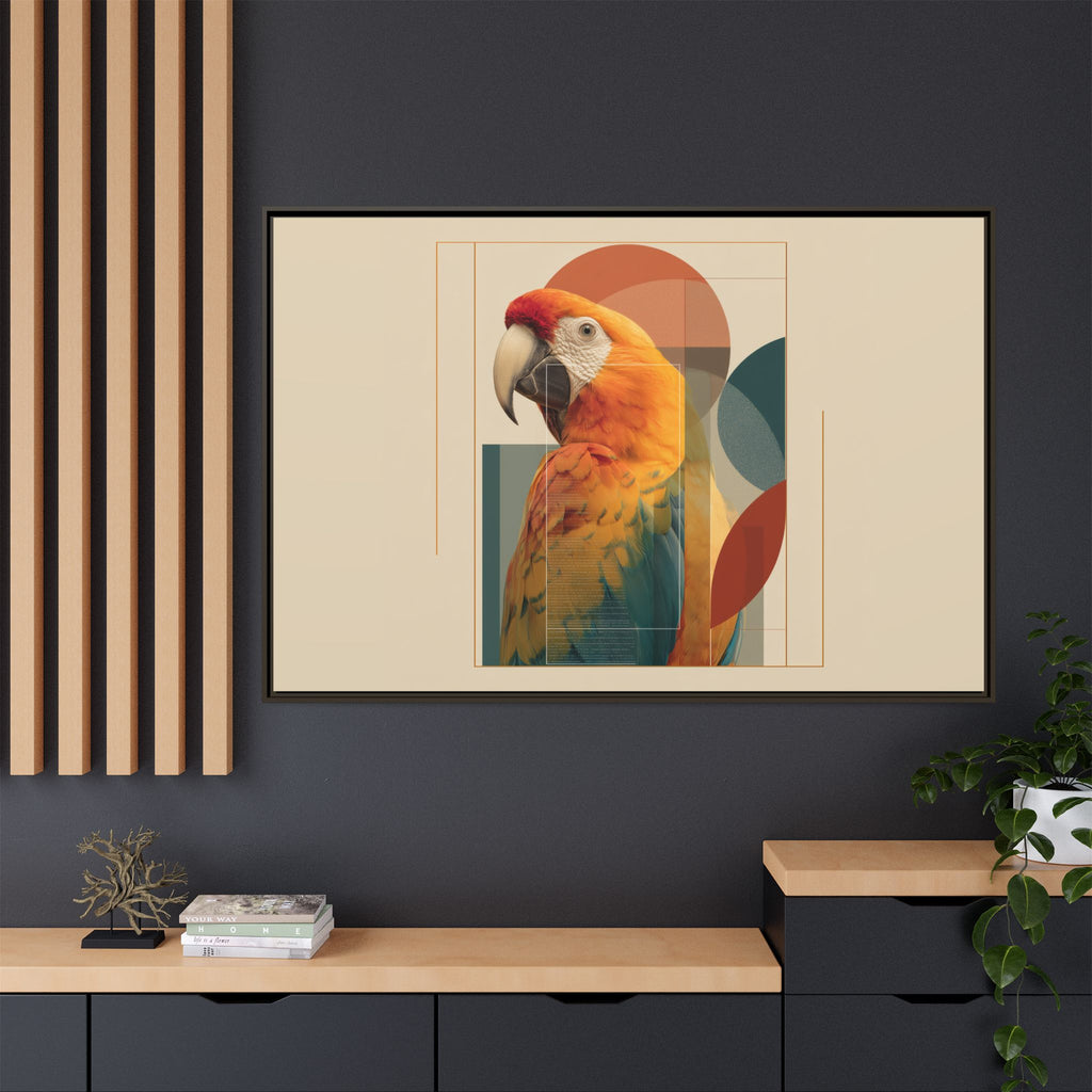 Macaw Geometry: Vibrant Avian Portrait, Modernist Graphic Design   |  Personalized & Custom Orders Available