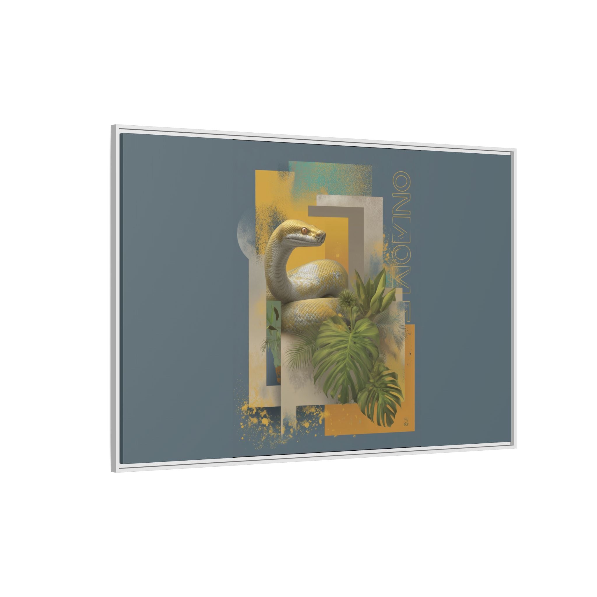 Serpent in Geometry: Tropical Albino Snake Portrait, Modern Botanical Illustration   |    Custom Orders Available