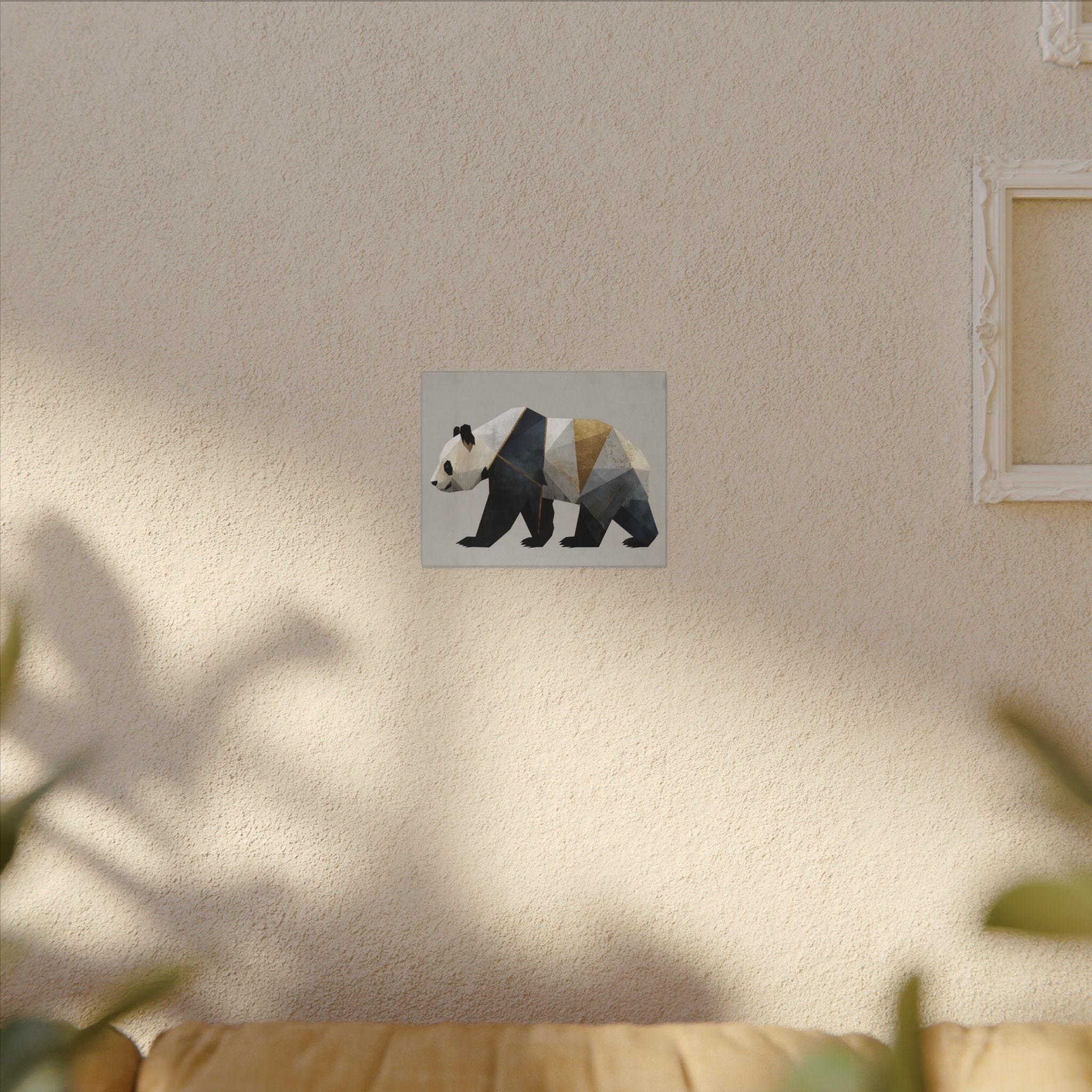 Geometric Panda Mosaic: Cubist Wildlife Art, Angular Polygon Design, Modern Metallic Illustration   |  Personalized & Custom Orders