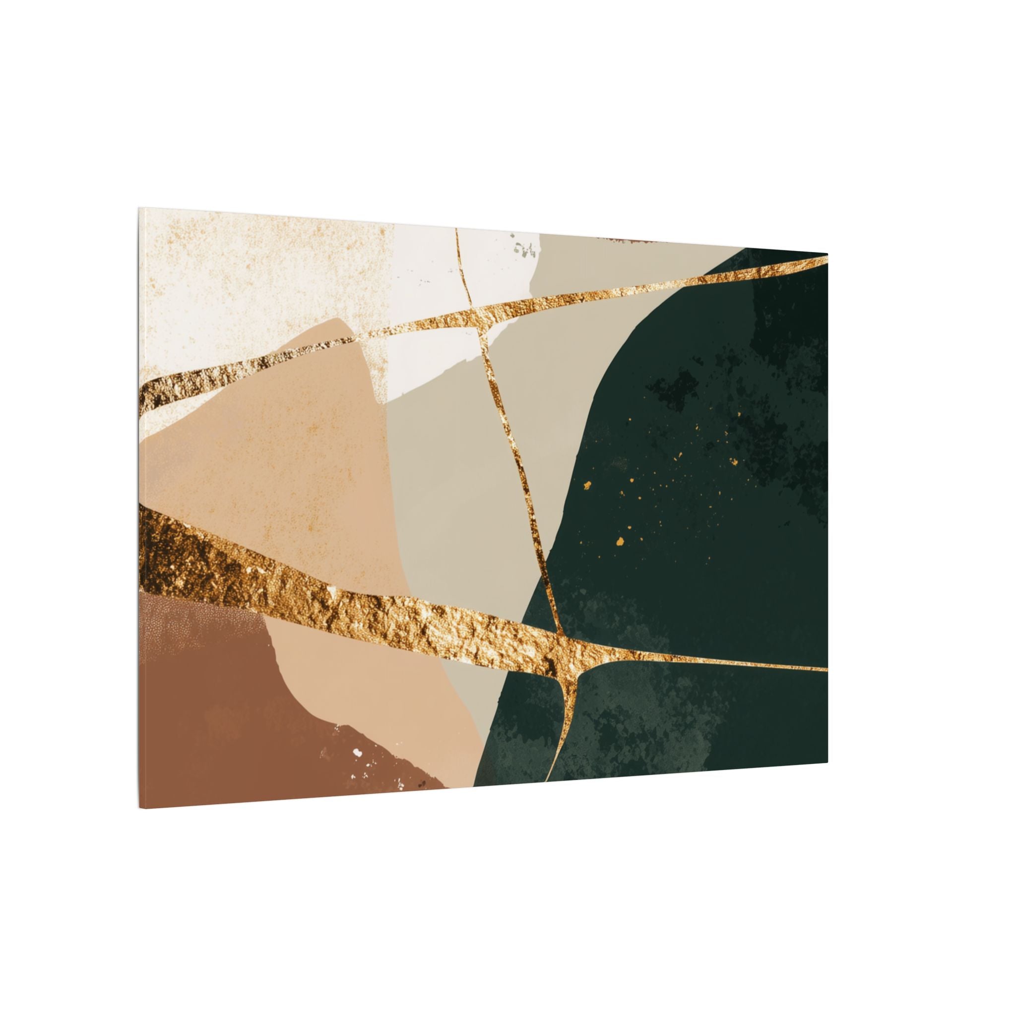 Canvas Print, Abstract Earthy Gold Wall Art, Modern Designer Home Decor, Stretched Matte Canvas; Thick, Multi-Size, Office Decor