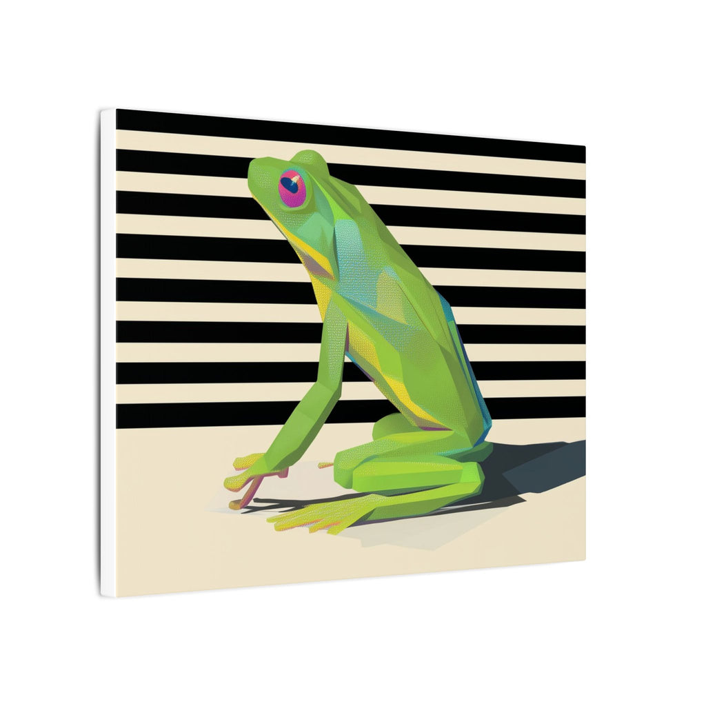 Geometric Frog Vibrance: Modern Wildlife Art, Minimalist Green Graphic Design   |    Custom Orders Available