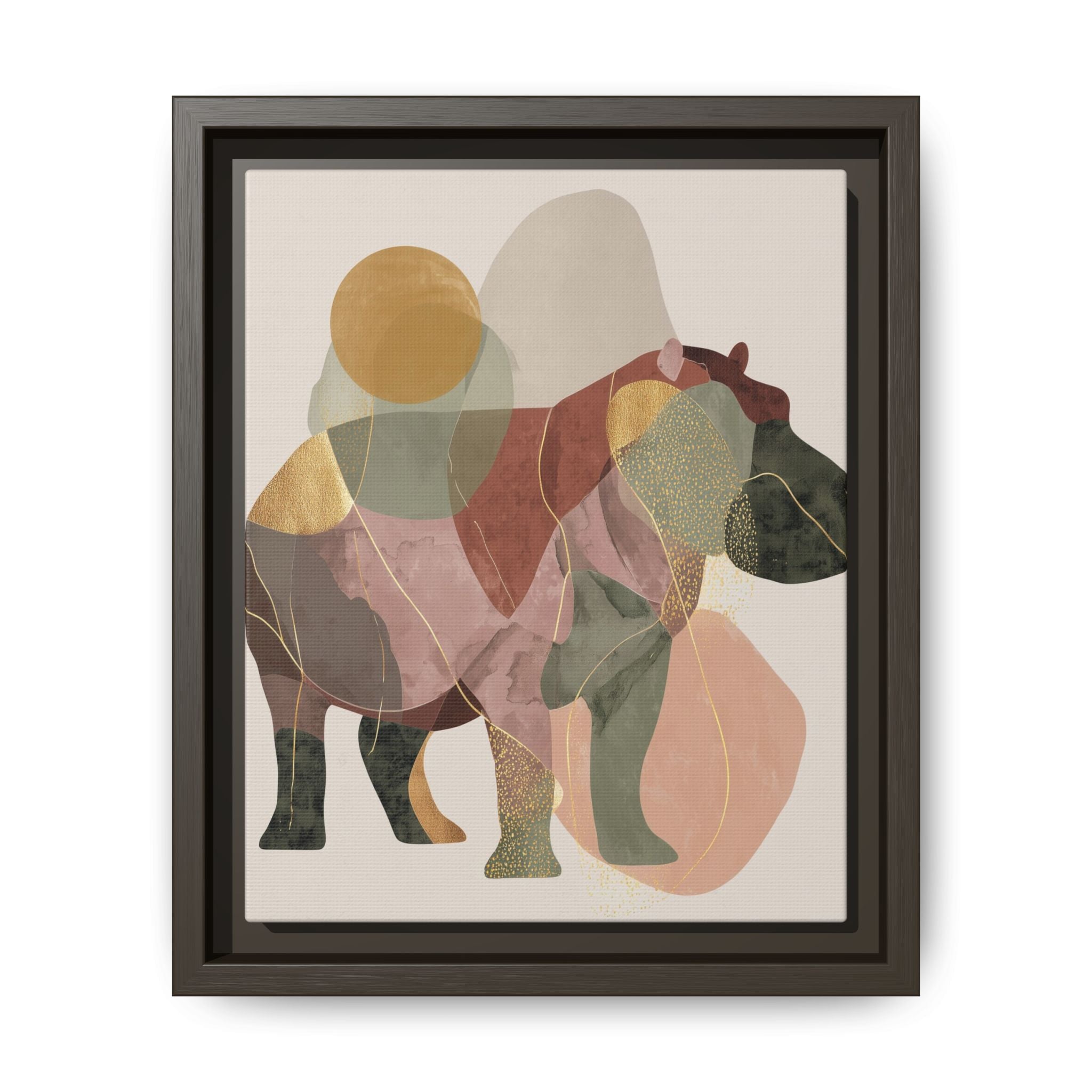 Geometric Hippo: Abstract Animal Art, Modern Watercolor Shapes   |  Personalized & Custom Orders Available